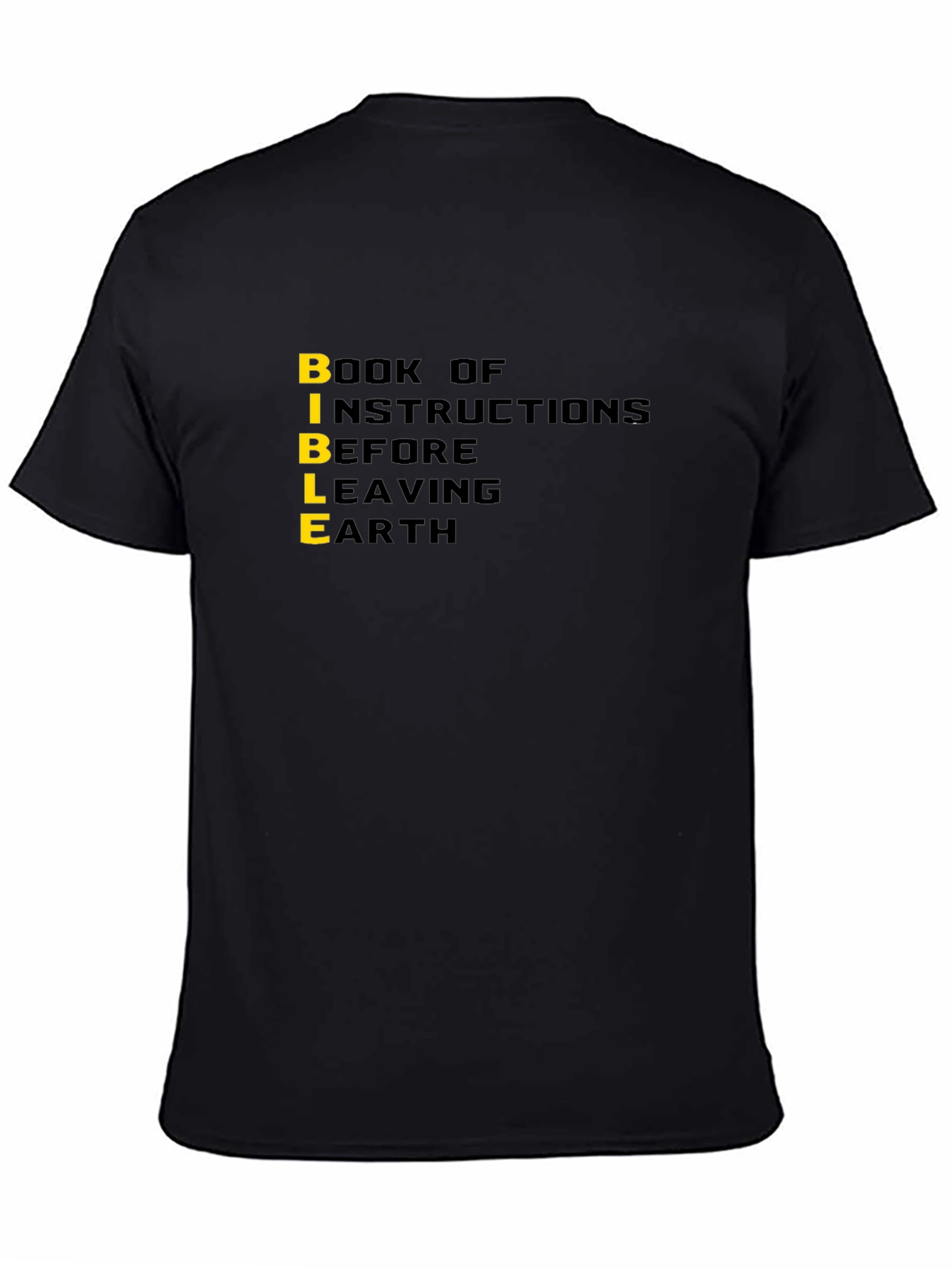 Black BIBLE Book of Instructions Graphic Tee - Black view 4