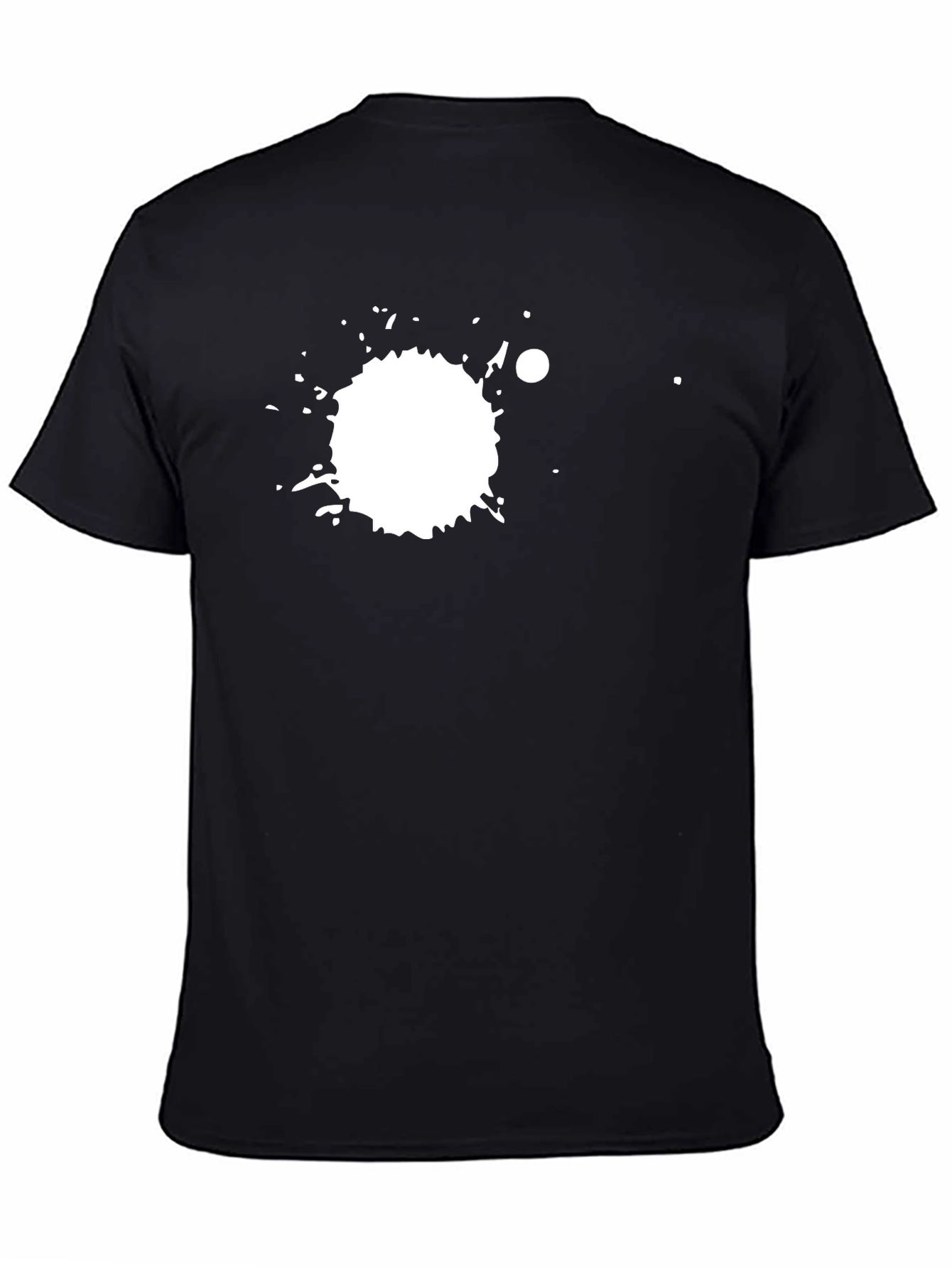 Black Black Tee with White Splatter Graphic Print view 4
