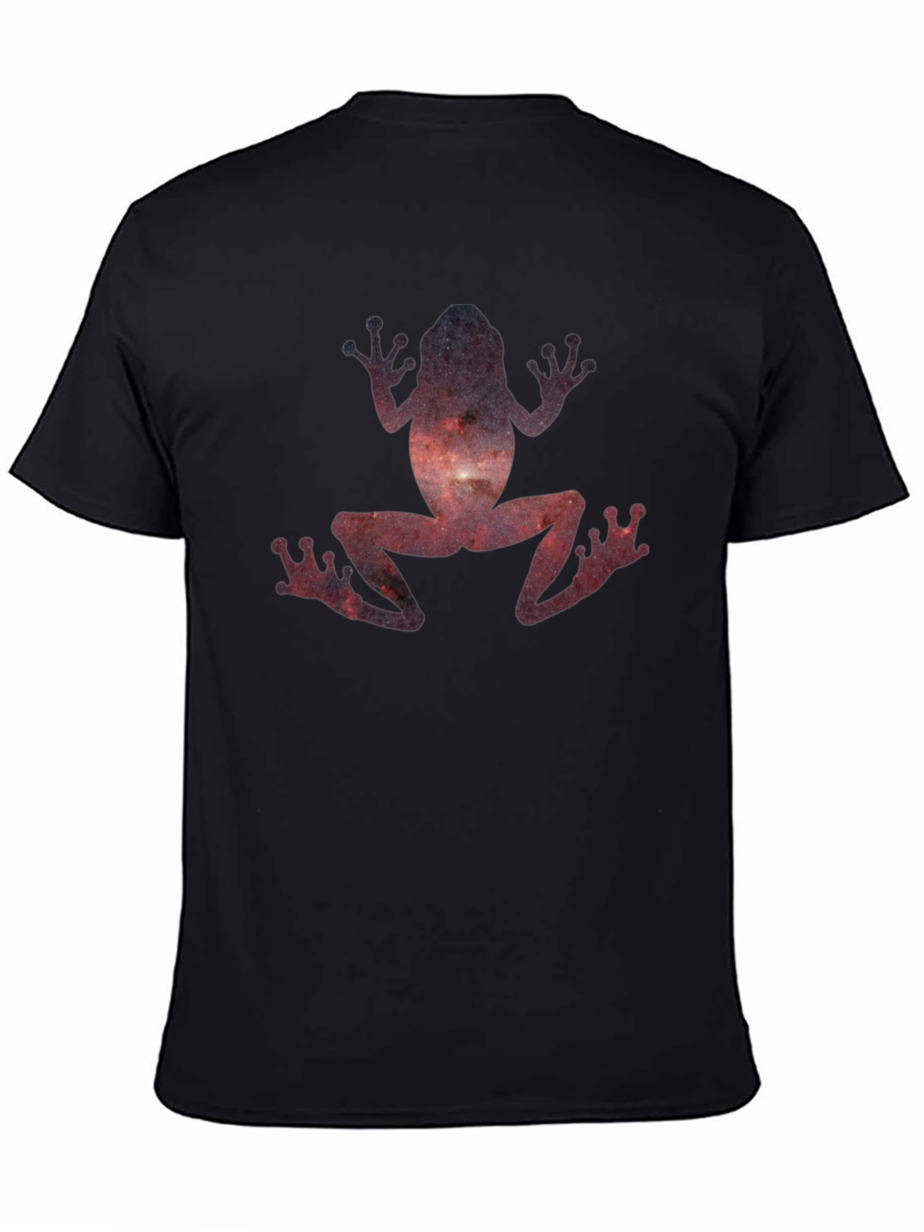 Black Galaxy Frog Graphic Tee - Black Cotton T-Shirt view 4