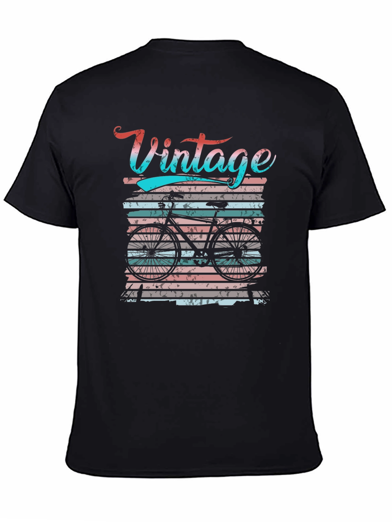 Black Vintage Bicycle Graphic T-Shirt view 4