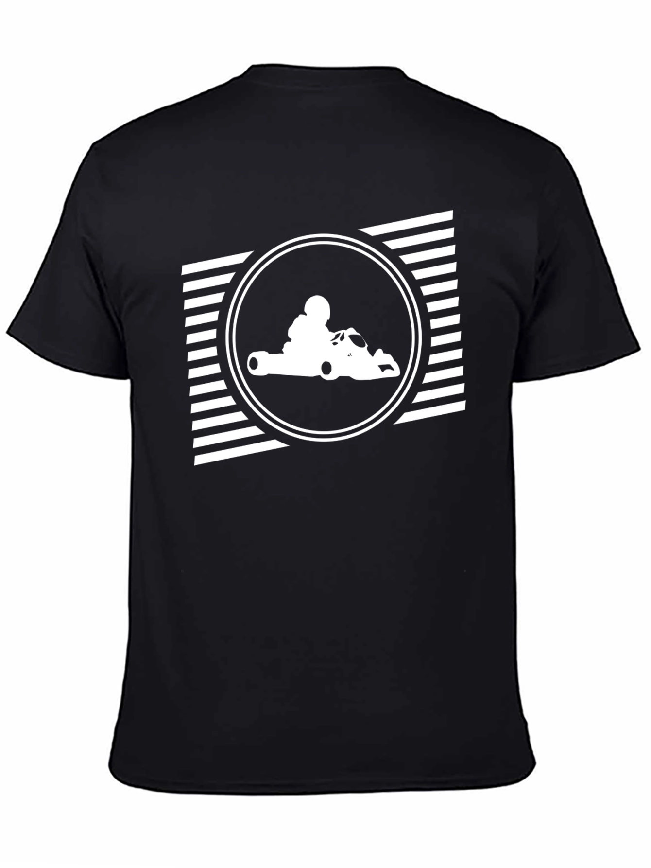 Black Go-Kart Racing Graphic Tee - Black Cotton T-Shirt view 4
