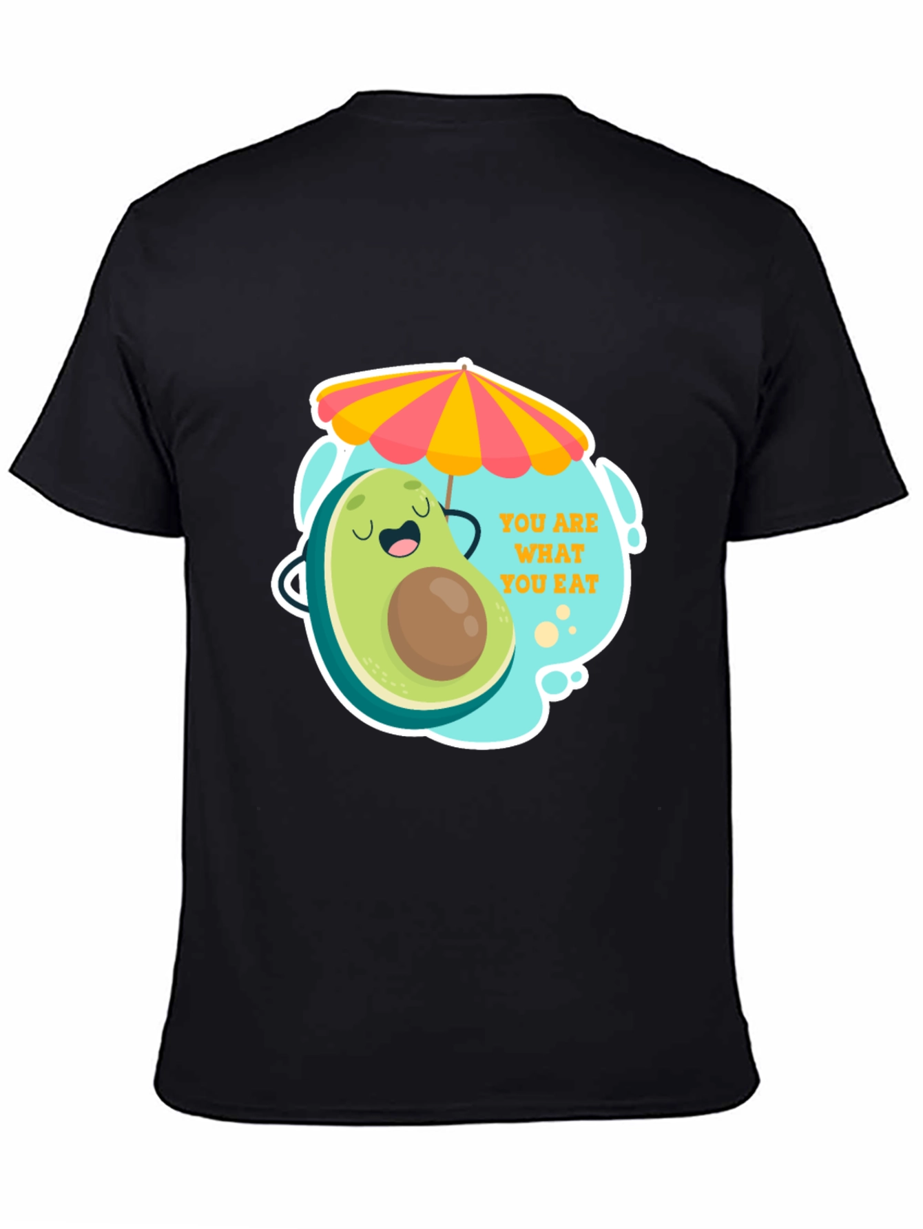 Black Funny Avocado Graphic Tee - You Are What You Eat! view 4