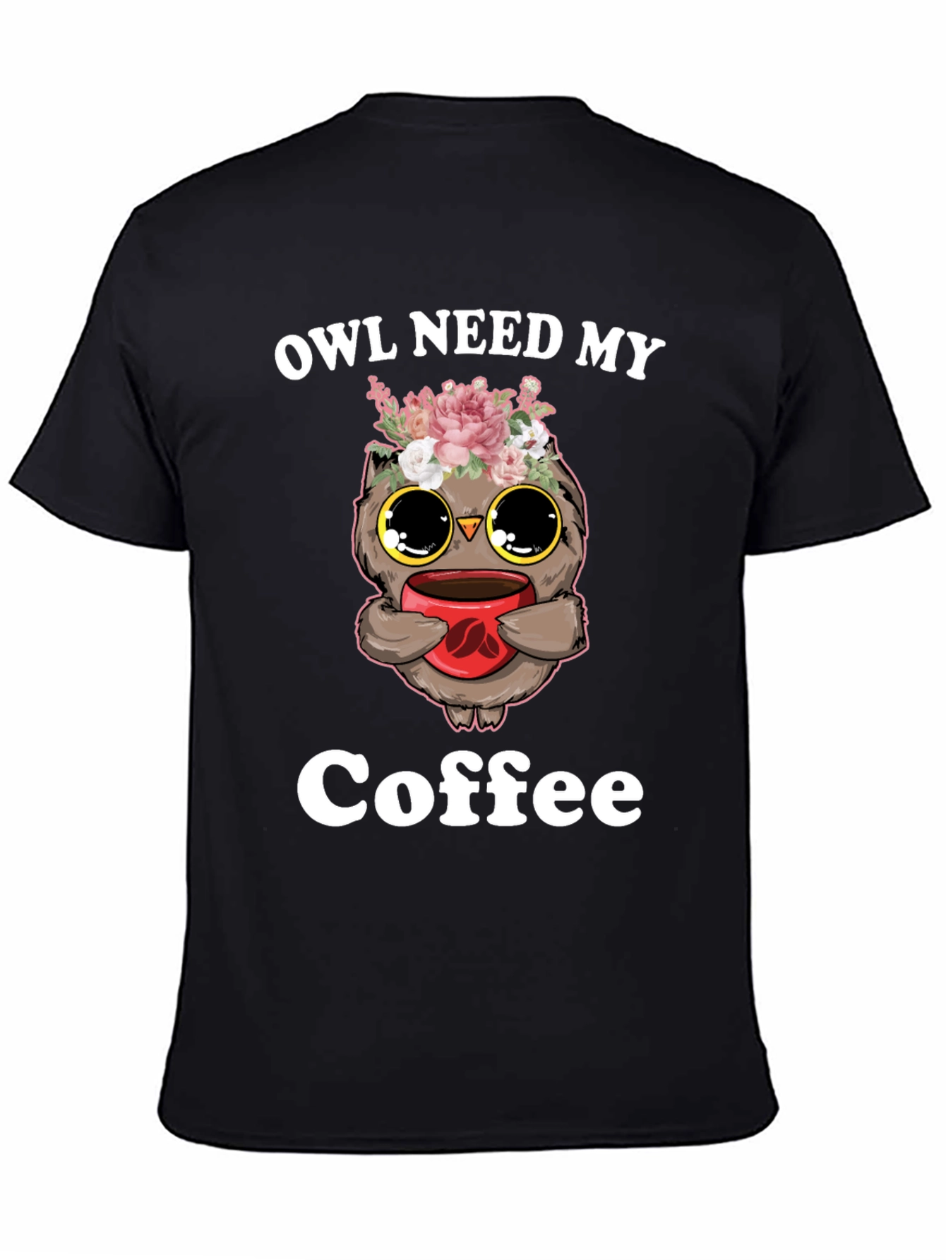 Black Owl Need My Coffee T-Shirt view 4