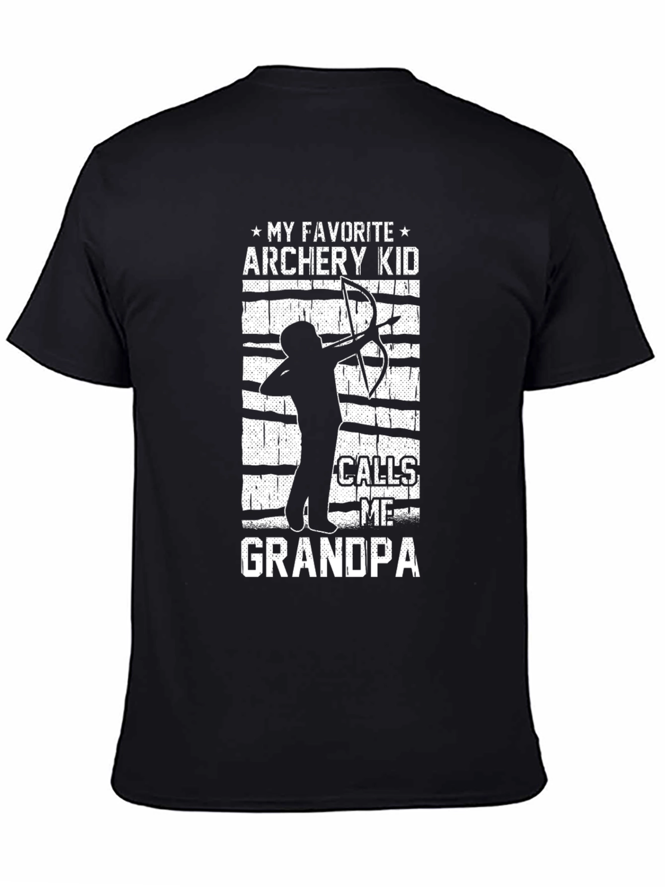 Black Archery Grandpa T-Shirt: My Favorite Archery Kid Calls Me Grandpa view 4