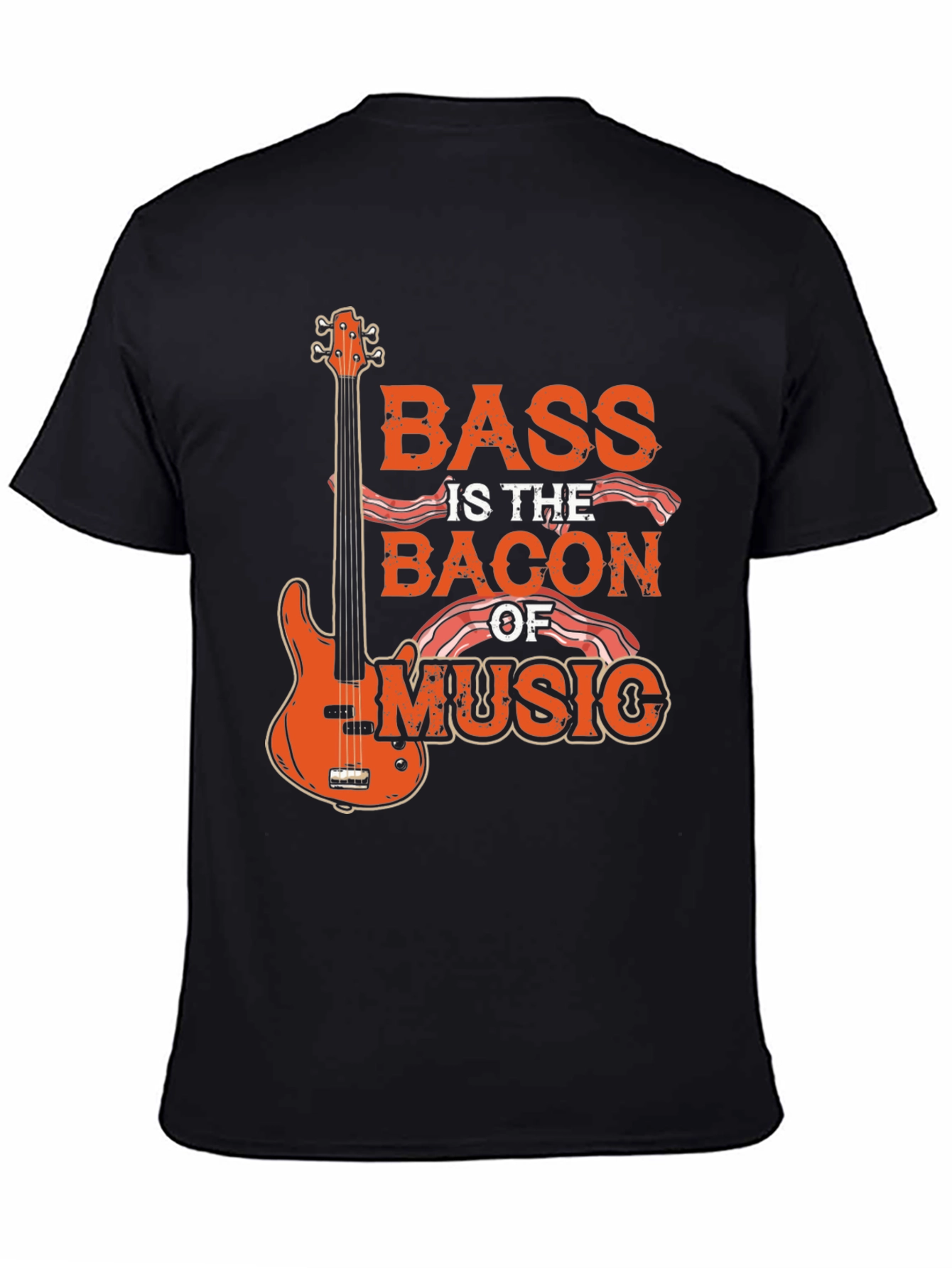 Black Bass is the Bacon of Music T-Shirt - Novelty Tee view 4