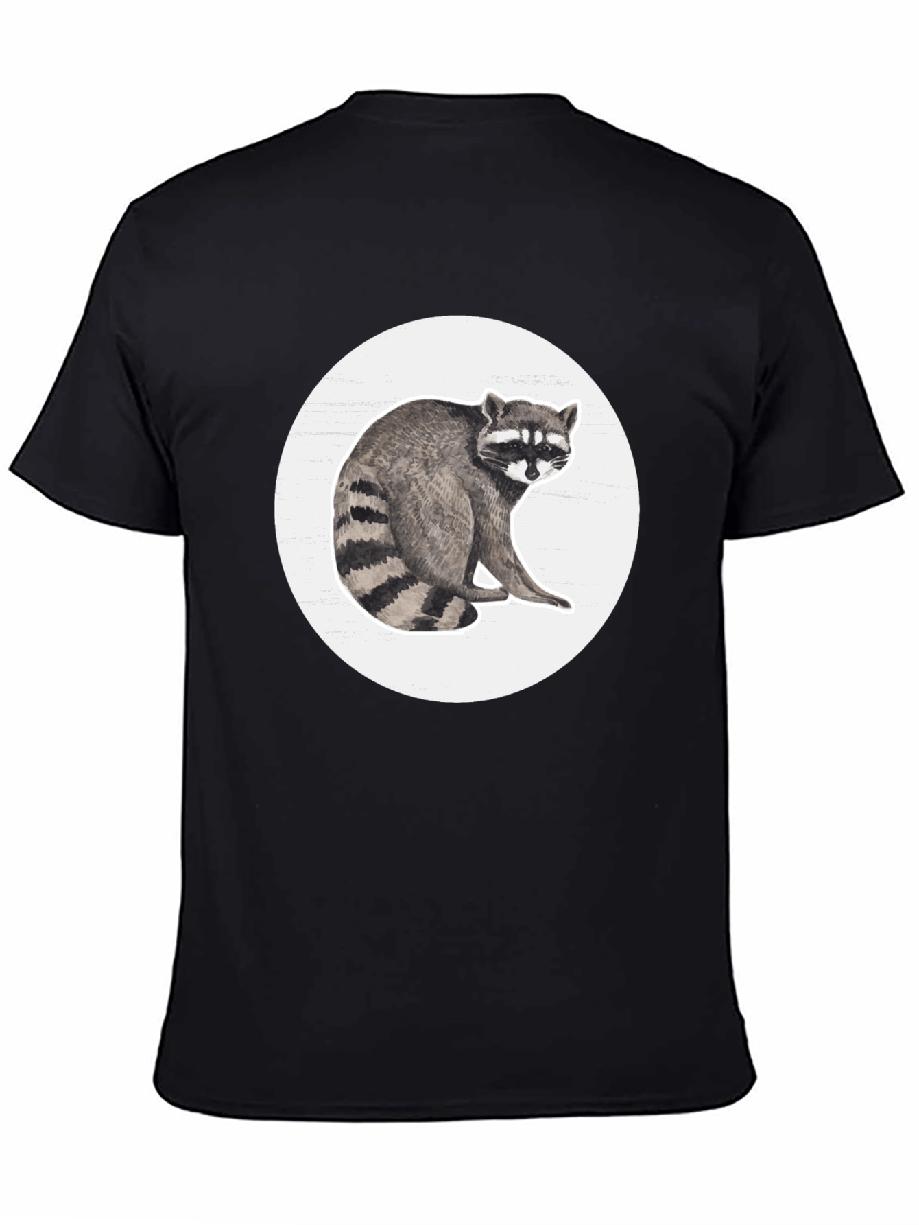 Black Raccoon Graphic Tee - Black Cotton Blend Comfort view 4