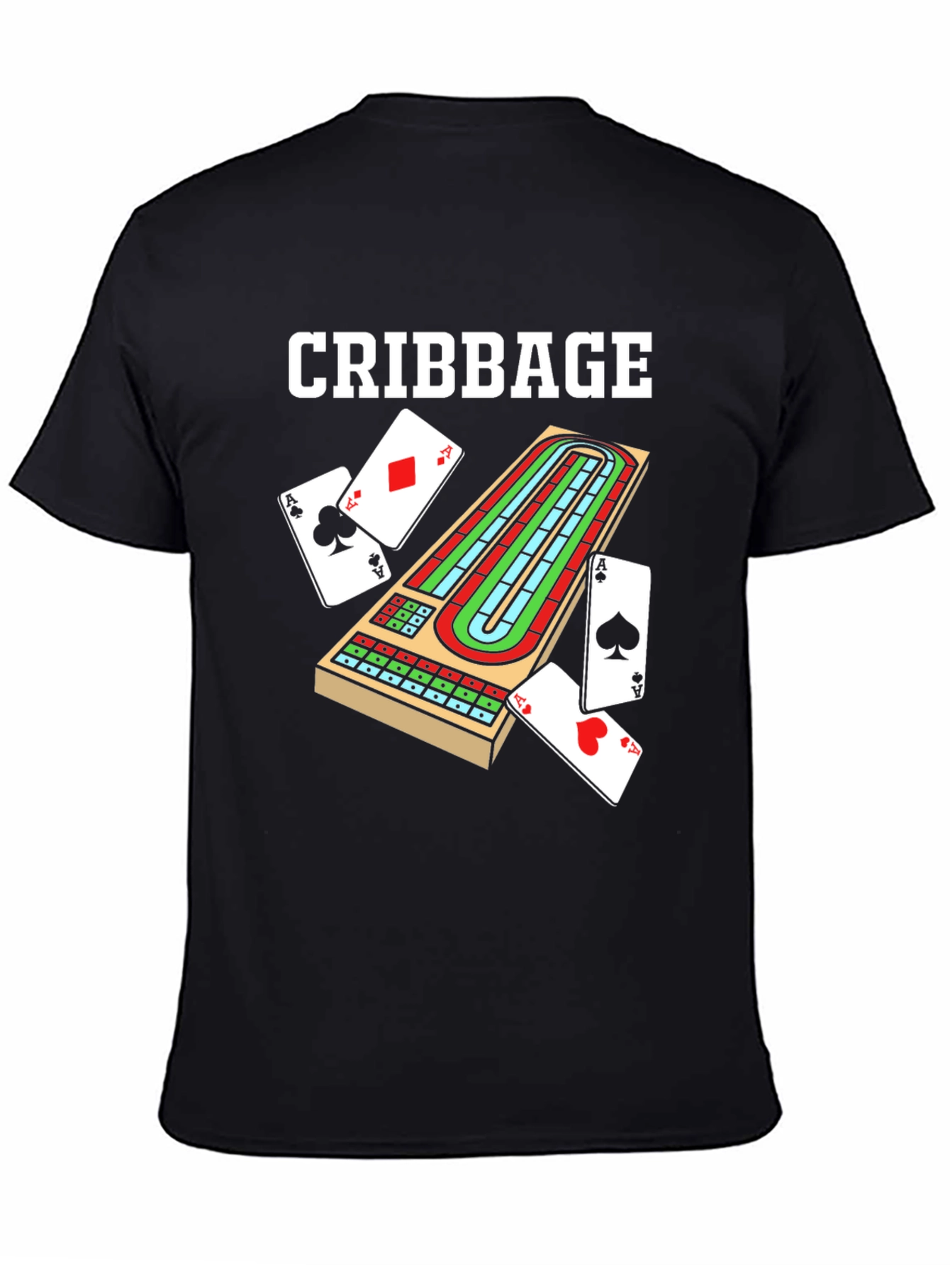 Black Cribbage Board T-Shirt Game Night Apparel view 4