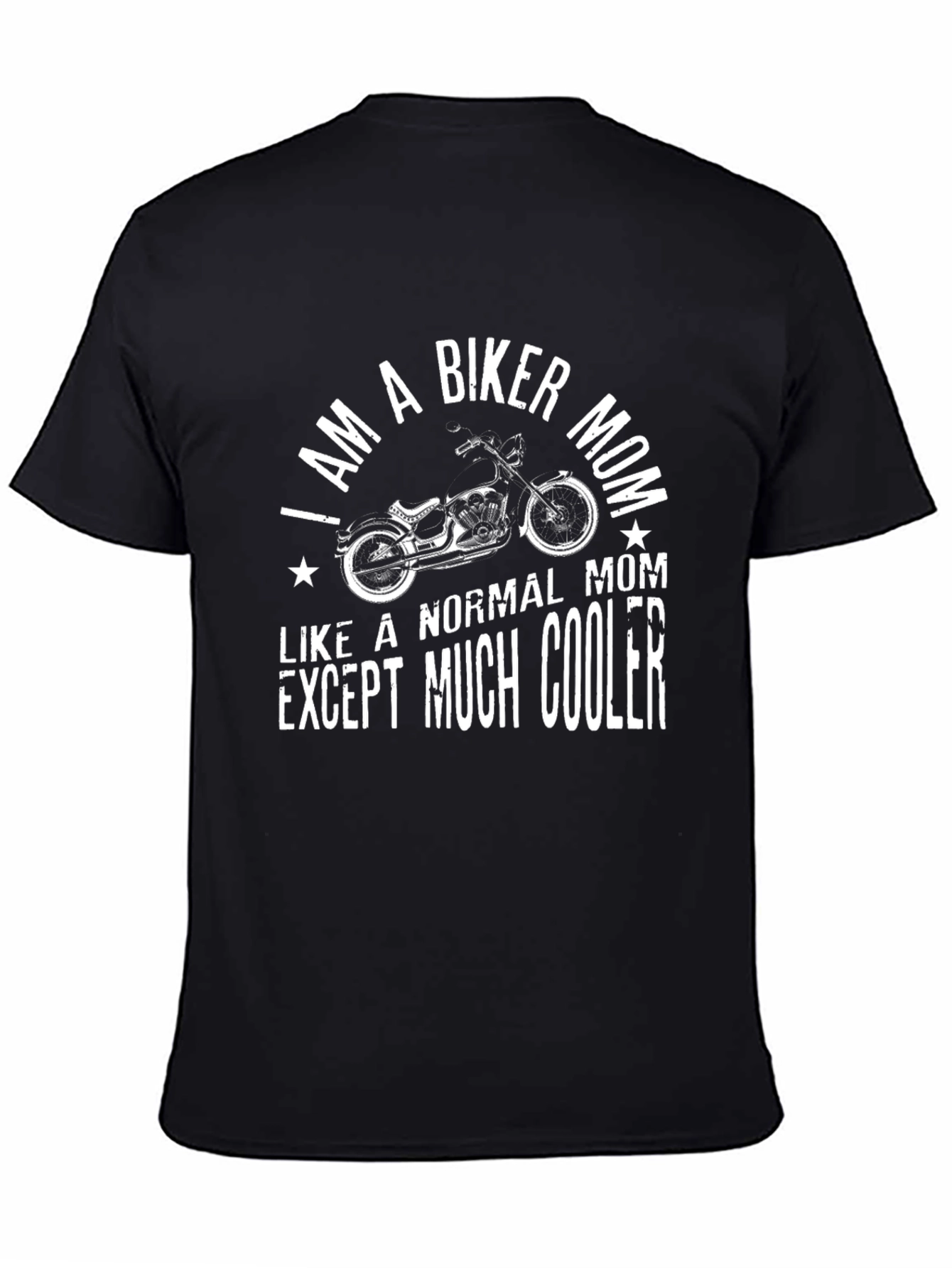 Black I Am a Biker Mom T-Shirt - Cool Motorcycle Tee view 4