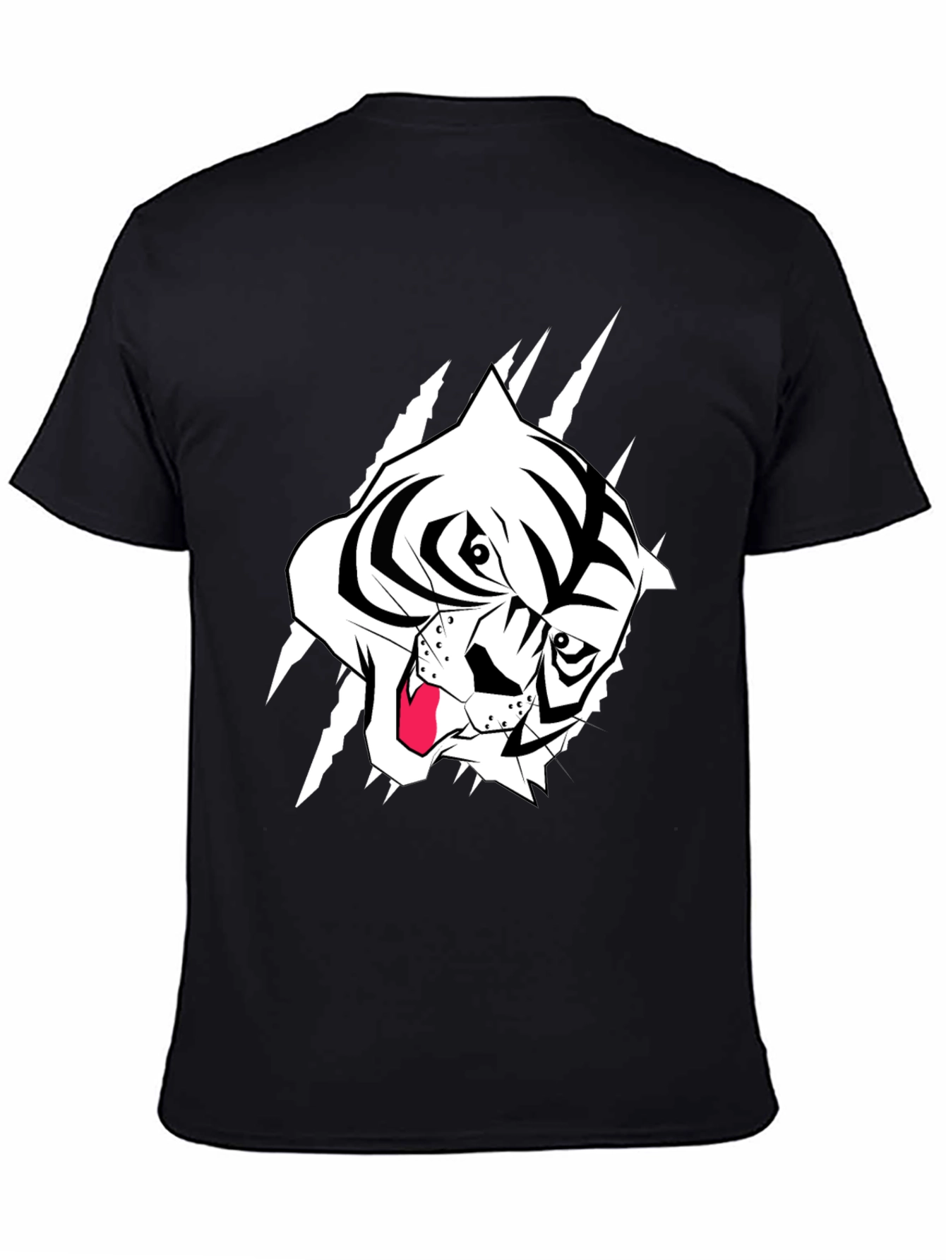 Black Black T-Shirt with Tiger Graphic view 4