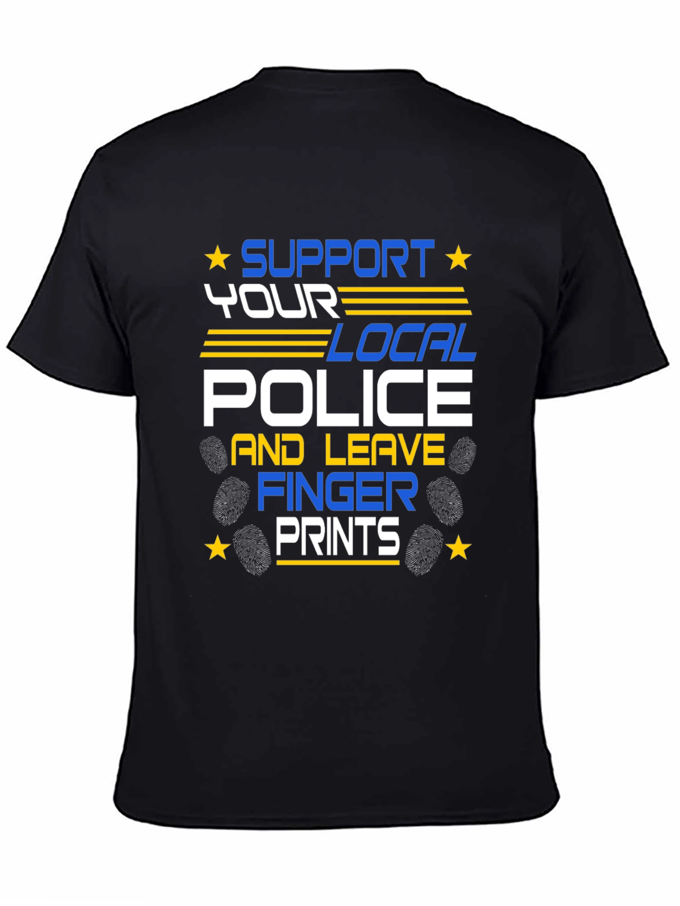 Black Support Local Police Graphic T-Shirt view 4