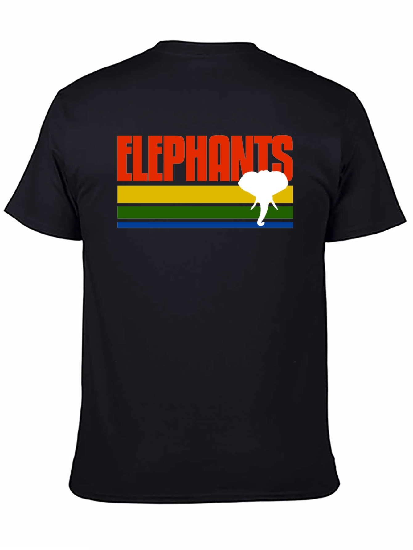 Black Retro Elephants Graphic T-Shirt - Unique Design! view 4