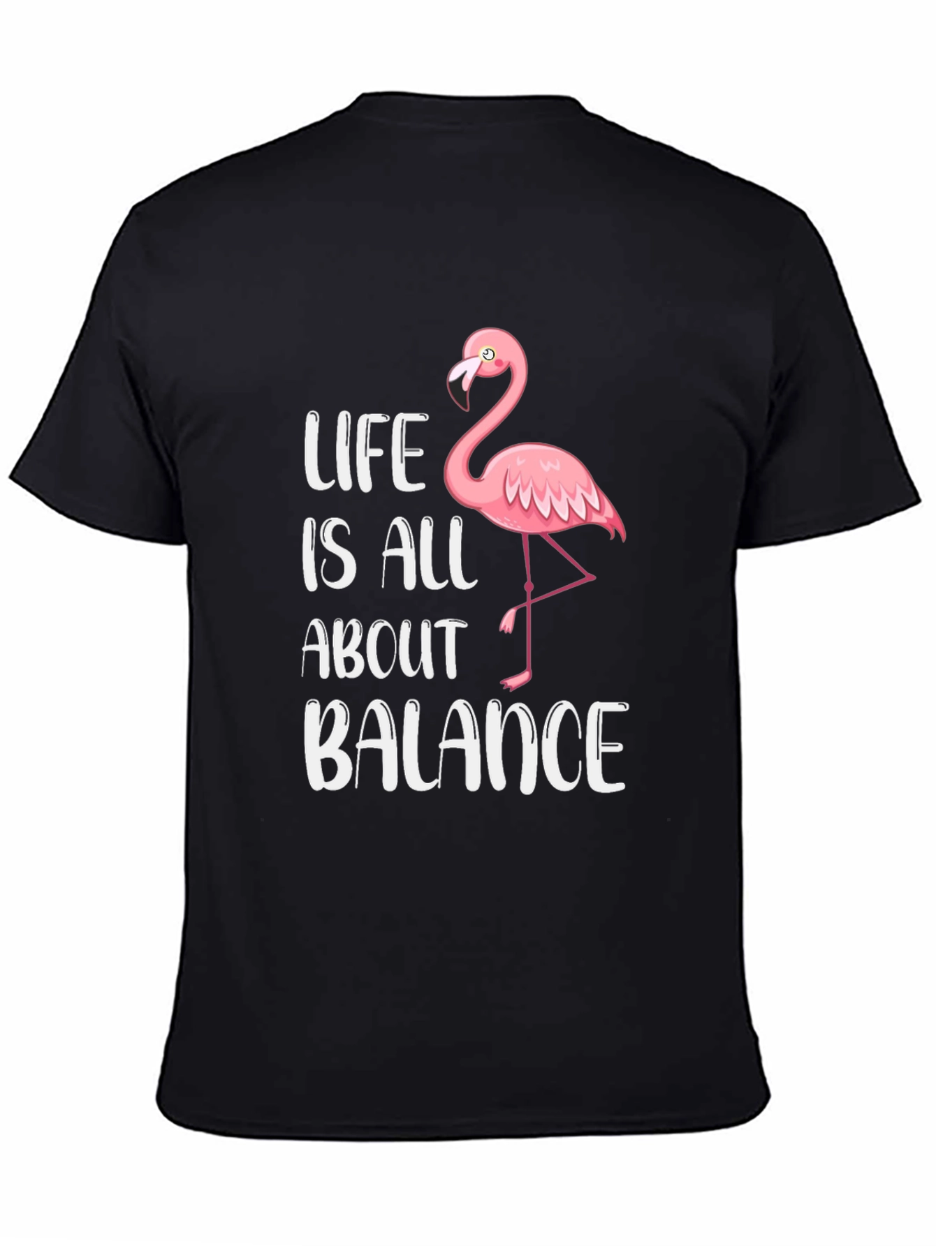 Black Life is All About Balance Flamingo Graphic T-Shirt view 4