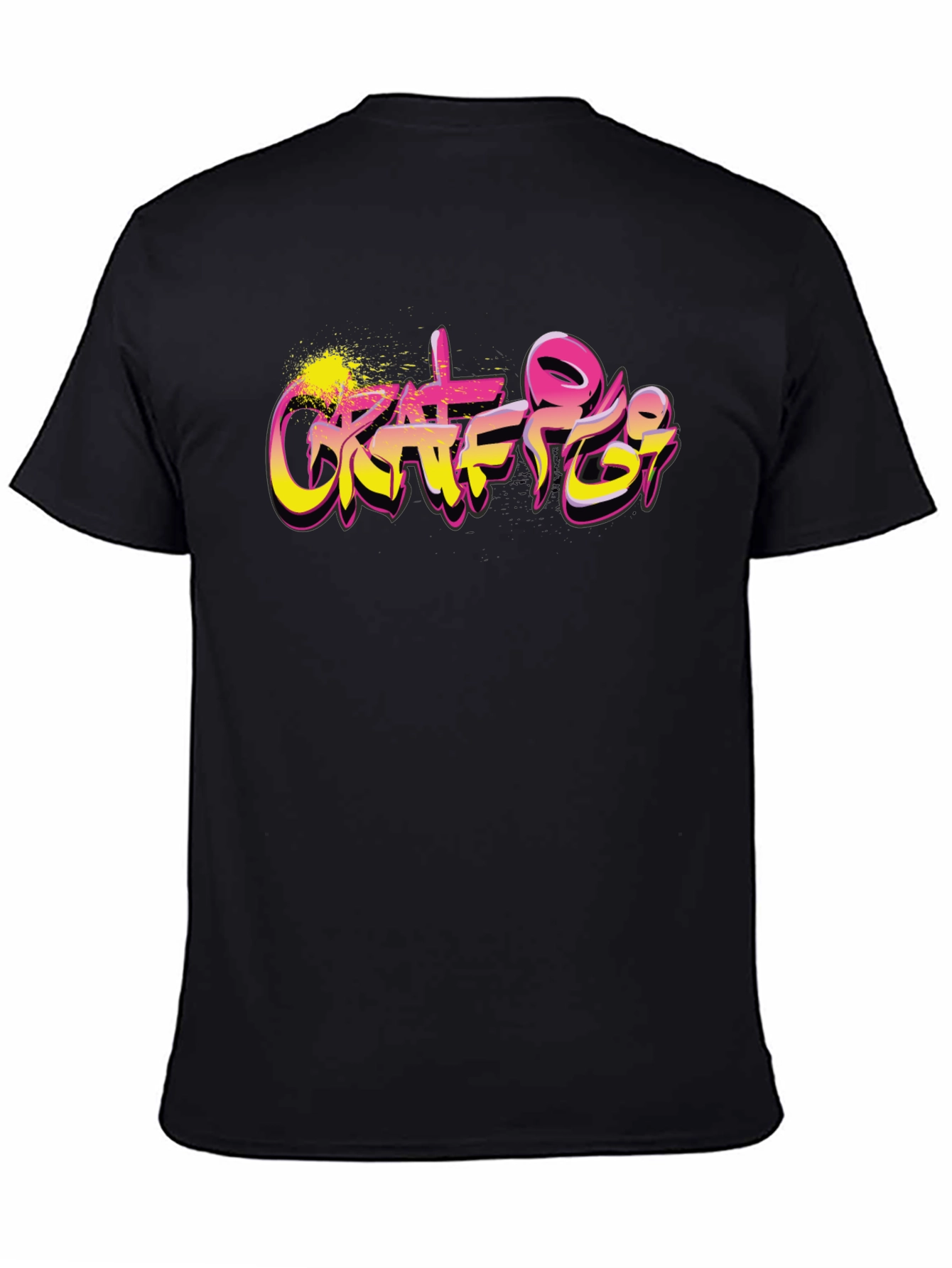 Black Graffiti Art Graphic Black T-Shirt view 4