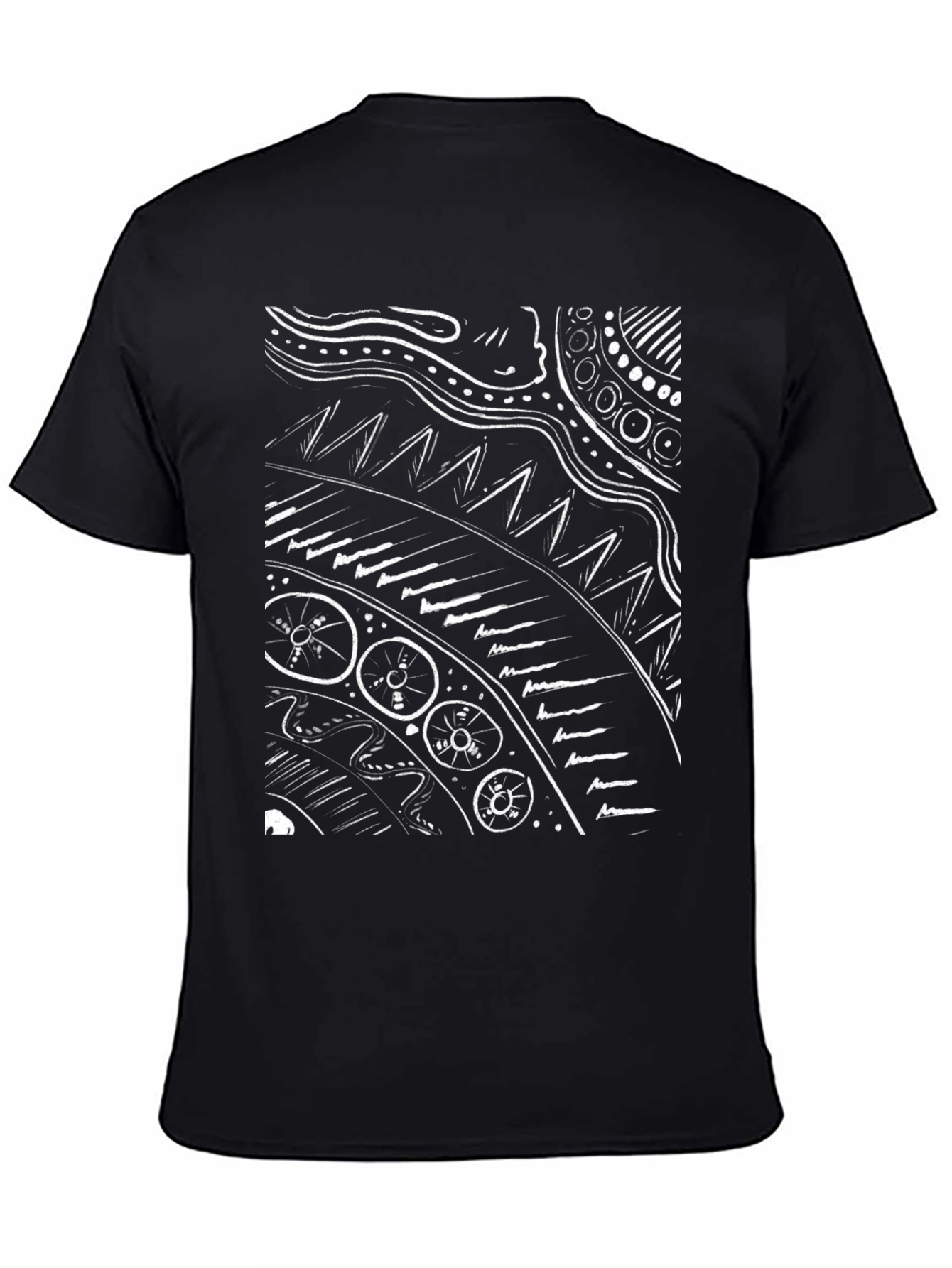 Black Abstract Graphic Print Black T-Shirt view 4