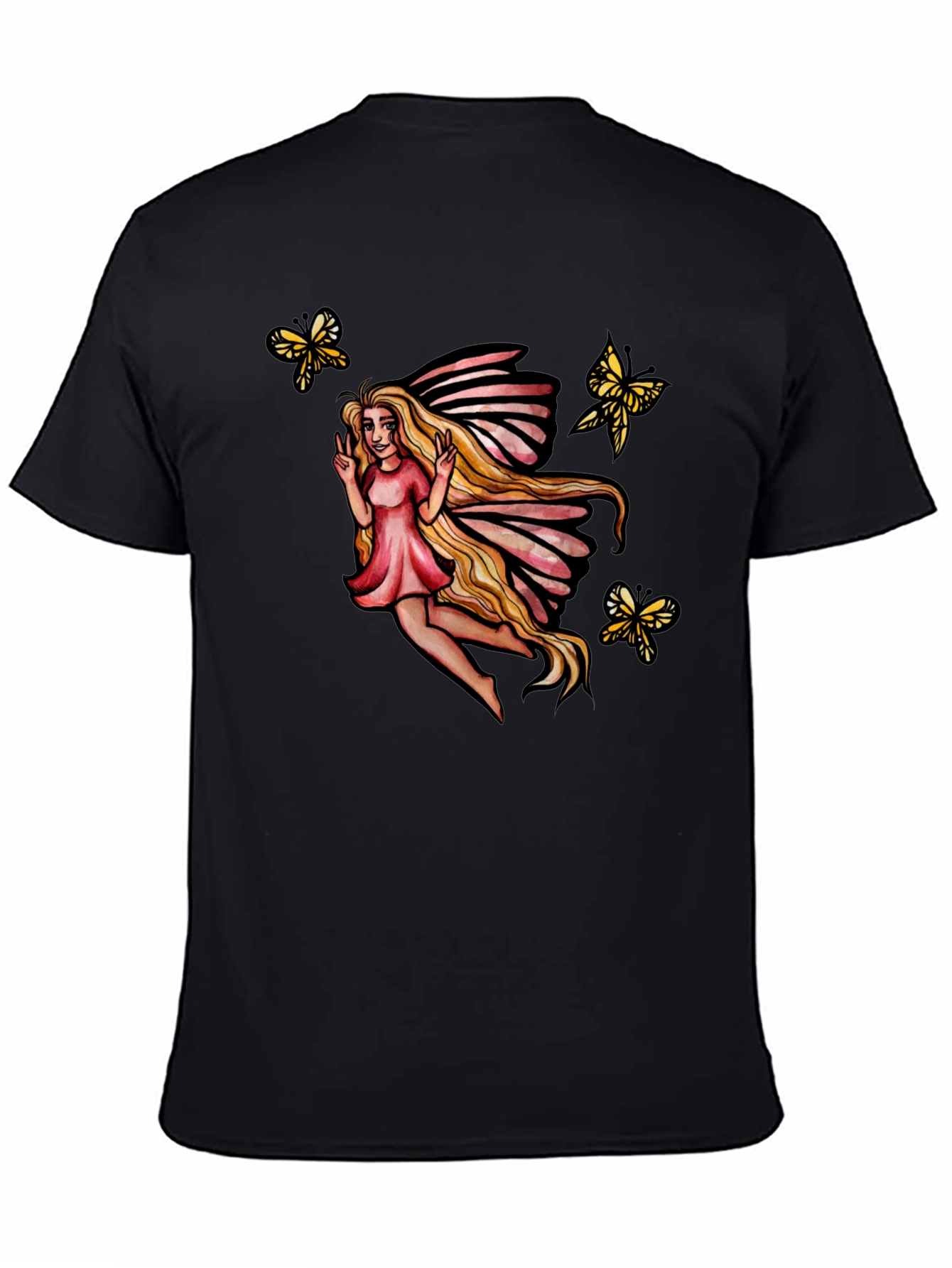 Black Fairy T-Shirt - Magical Design view 4