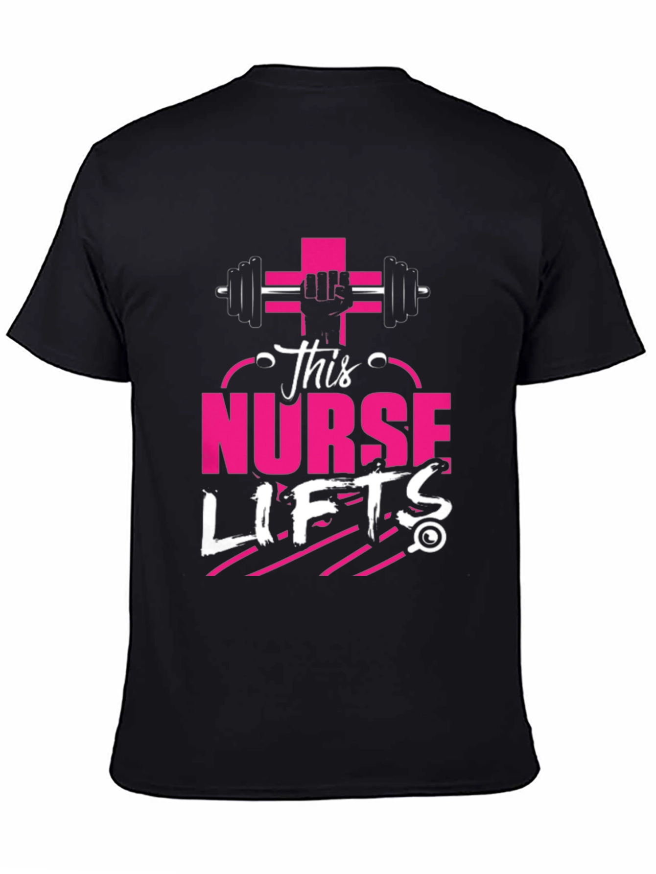 Black This Nurse Lifts T-Shirt: Fitness Apparel view 4