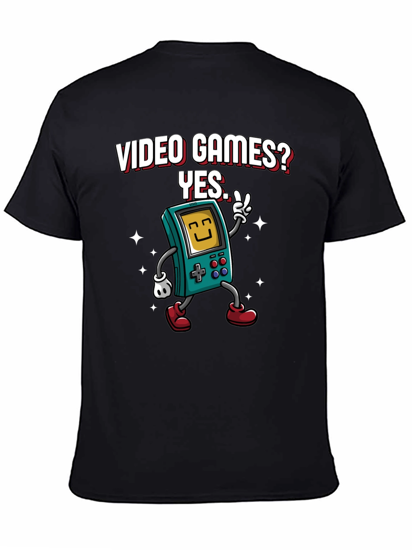 Black Video Games Yes T-Shirt view 4