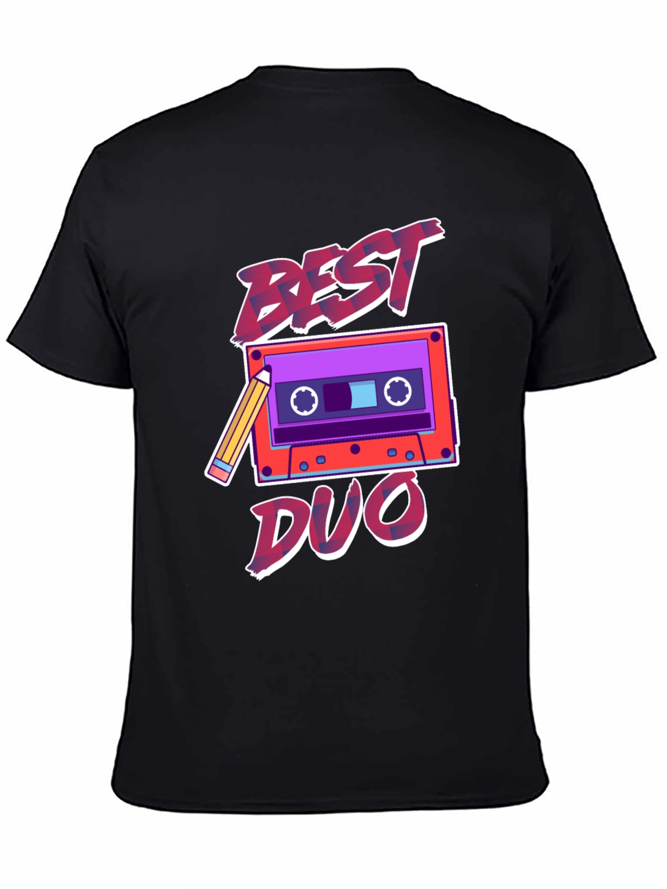 Black Best Duo Cassette Tape Graphic Tee - Retro Style view 4