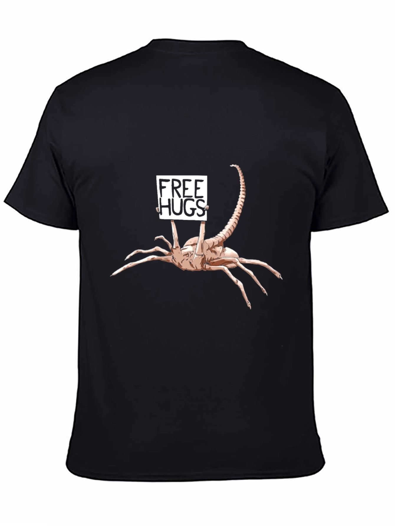 Black Free Hugs Alien T-Shirt - Funny Sci-Fi Tee view 4