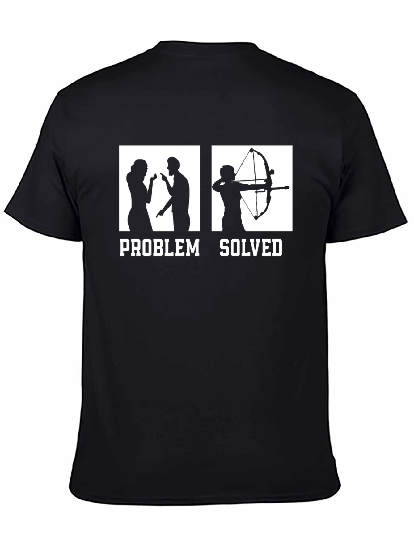 Black Problem Solved Archer Graphic T-Shirt view 4
