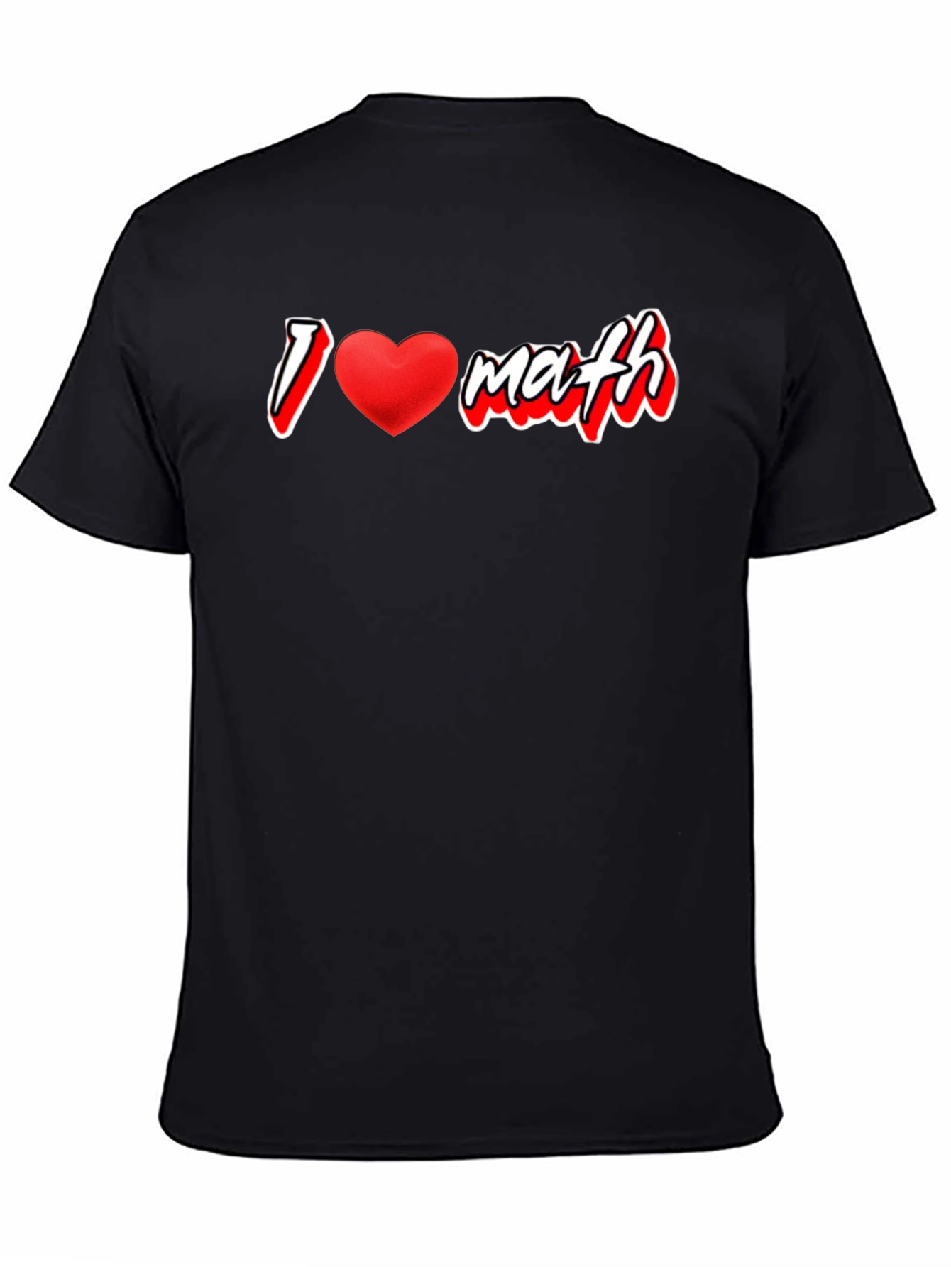 Black I Heart Math Graphic T-Shirt view 4