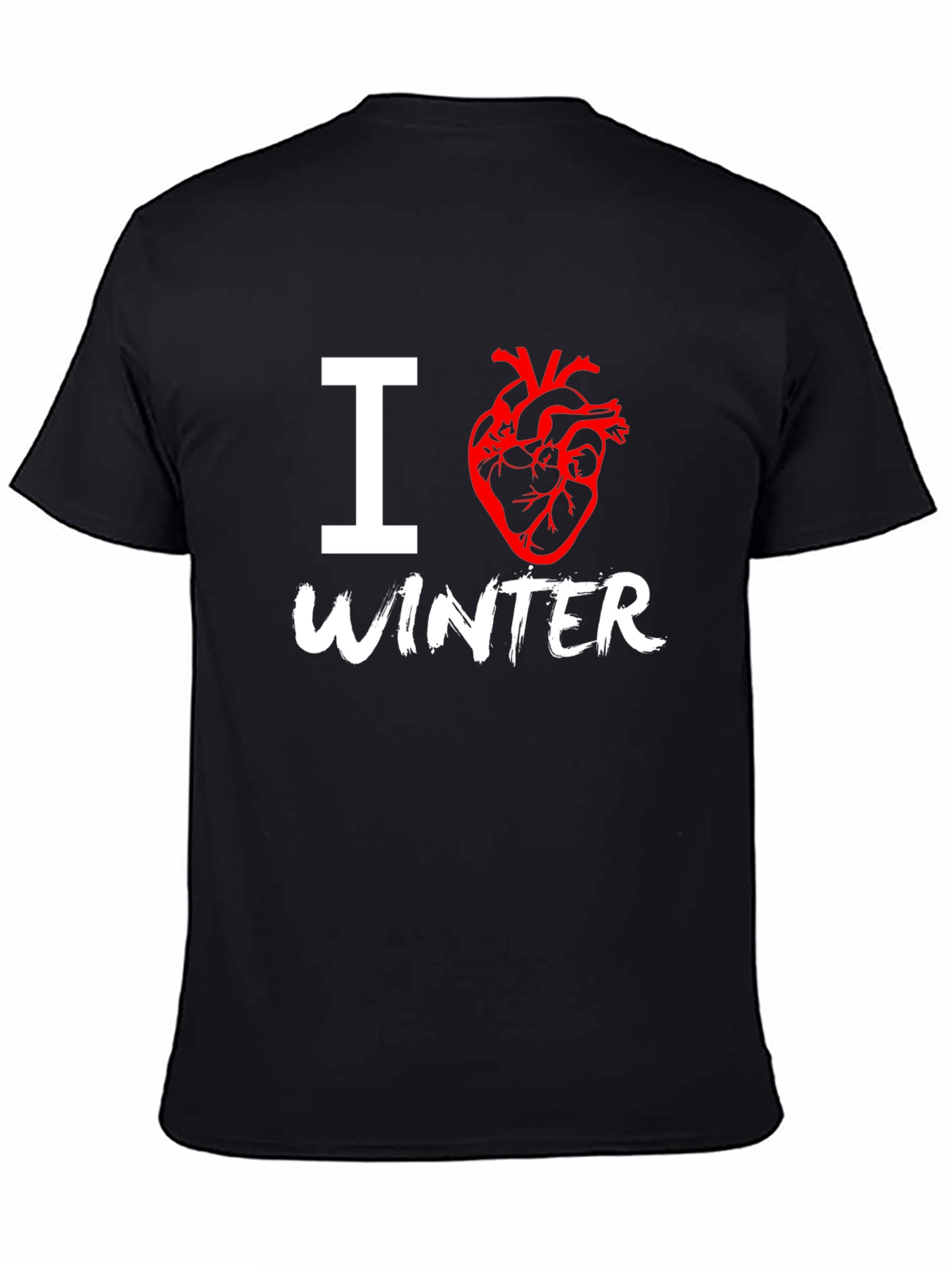 Black I Heart Winter Graphic T-Shirt view 4