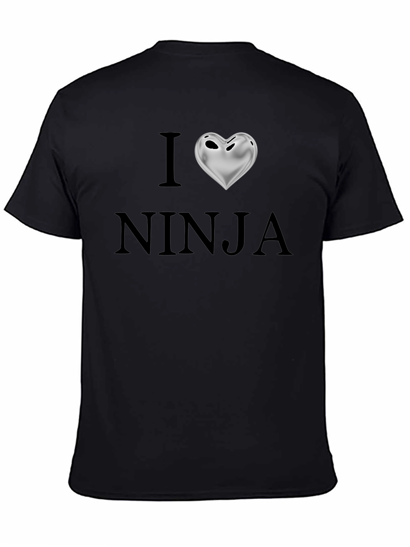 Black I Love Ninja Men's Black Graphic T-Shirt view 4