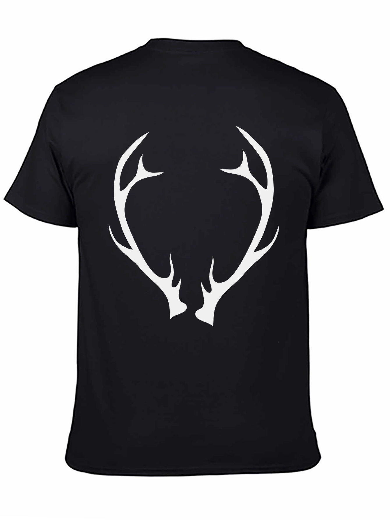 Black Antler Graphic Tee - Black Cotton Blend Shirt view 4