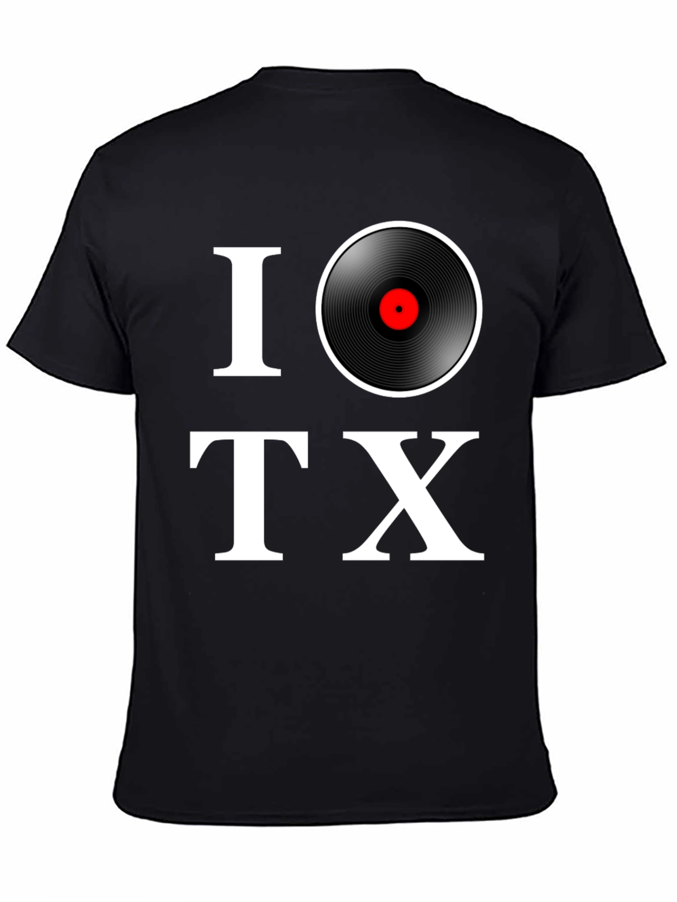 Black I Love Vinyl TX Black Graphic Tee view 4