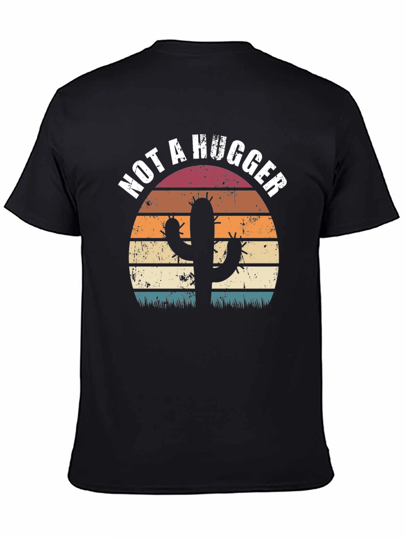 Black Not A Hugger Cactus Graphic Tee view 4