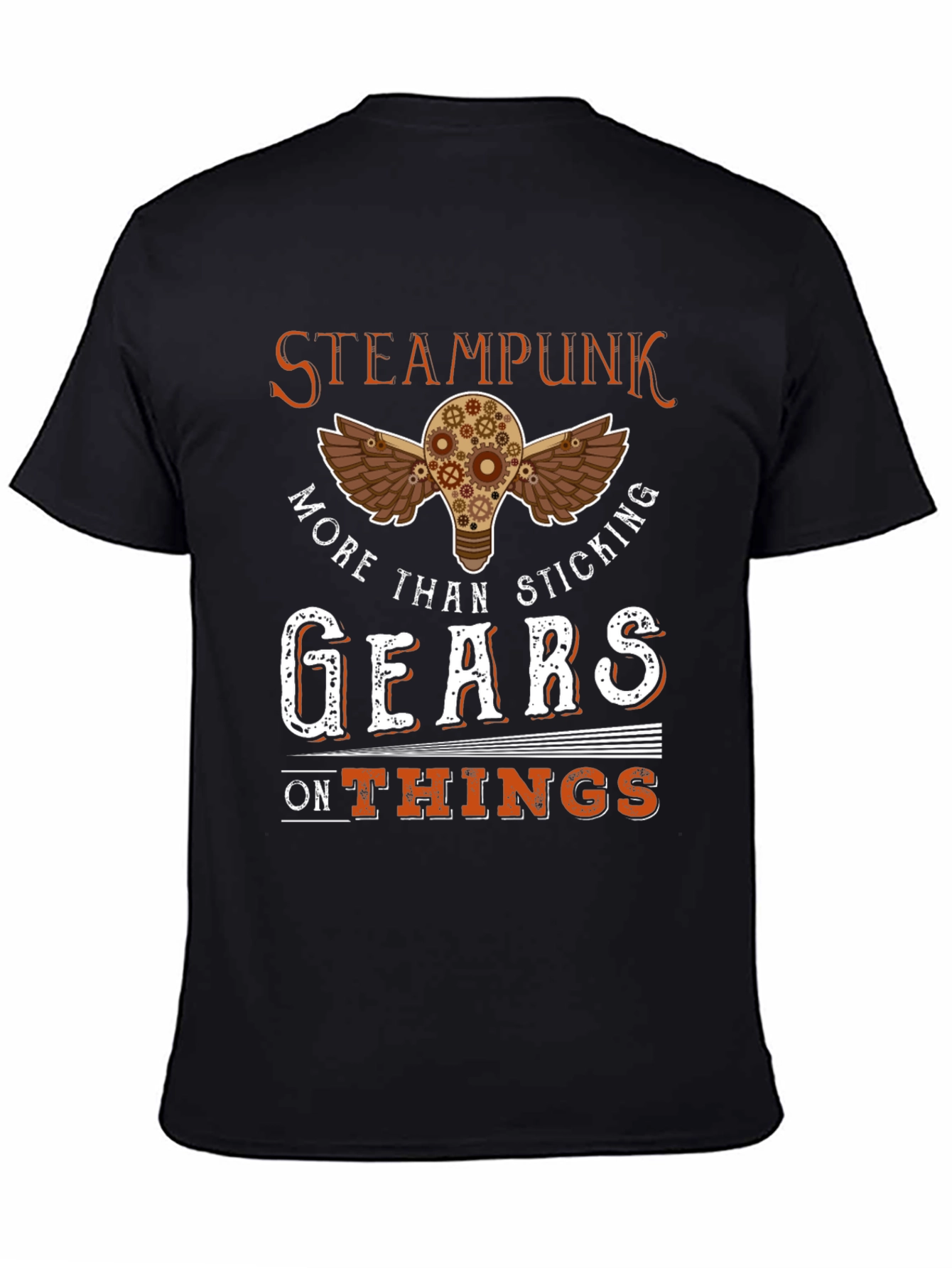 Black Steampunk Gears T-Shirt view 4