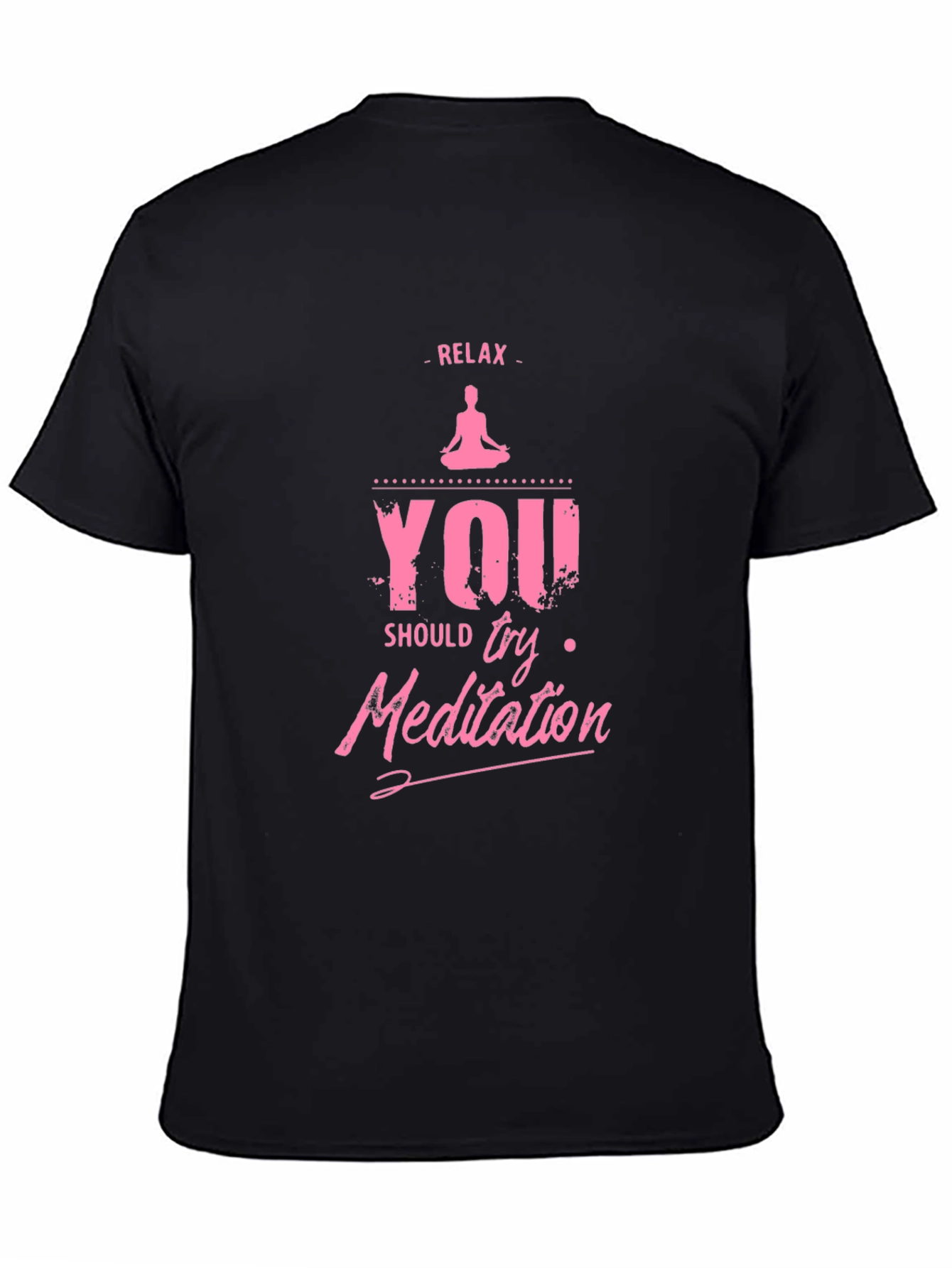 Black Relax Meditation Graphic T-Shirt view 4