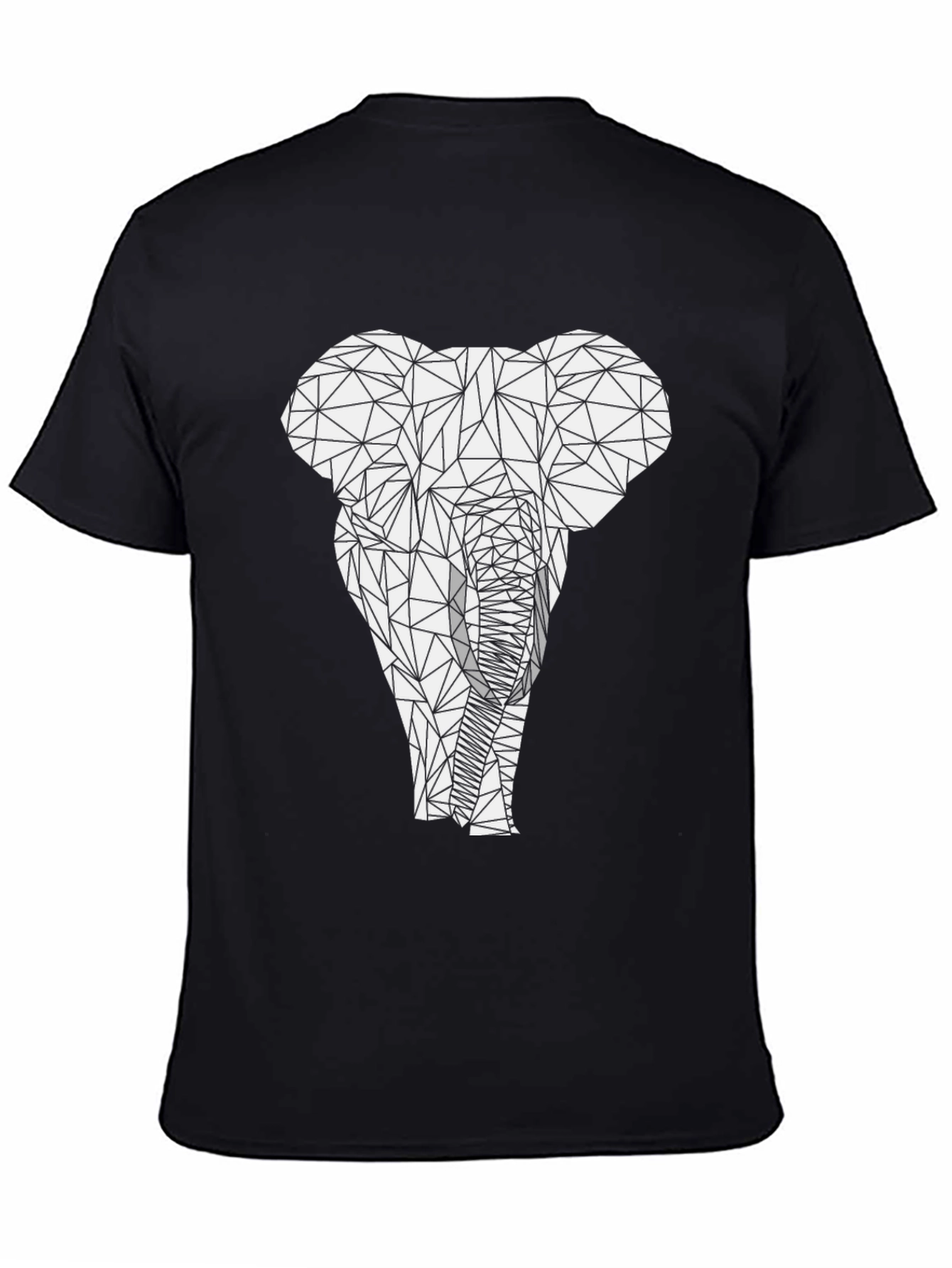 Black Geometric Elephant Graphic Tee - Modern Animal Print view 4