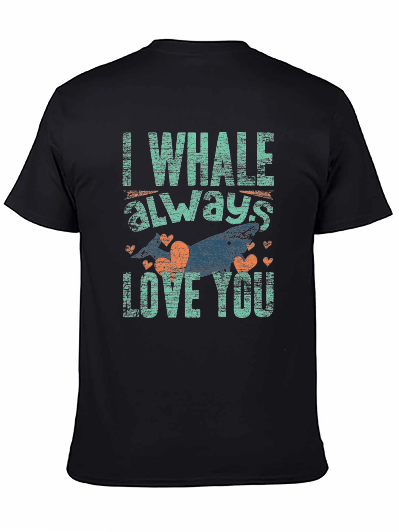 Black I Whale Always Love You Graphic T-Shirt view 4