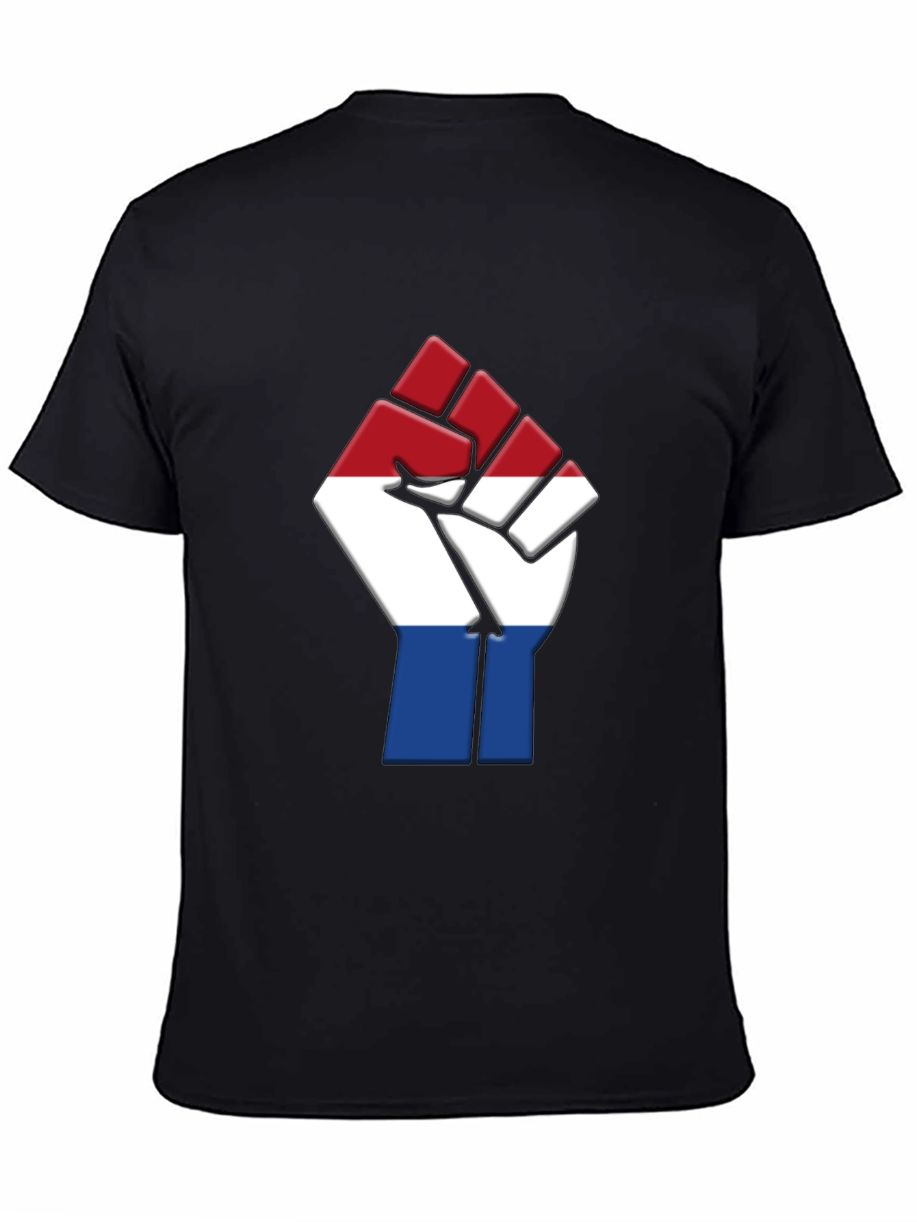 Black Netherlands Flag Fist T-Shirt - Black Pride Tee view 4
