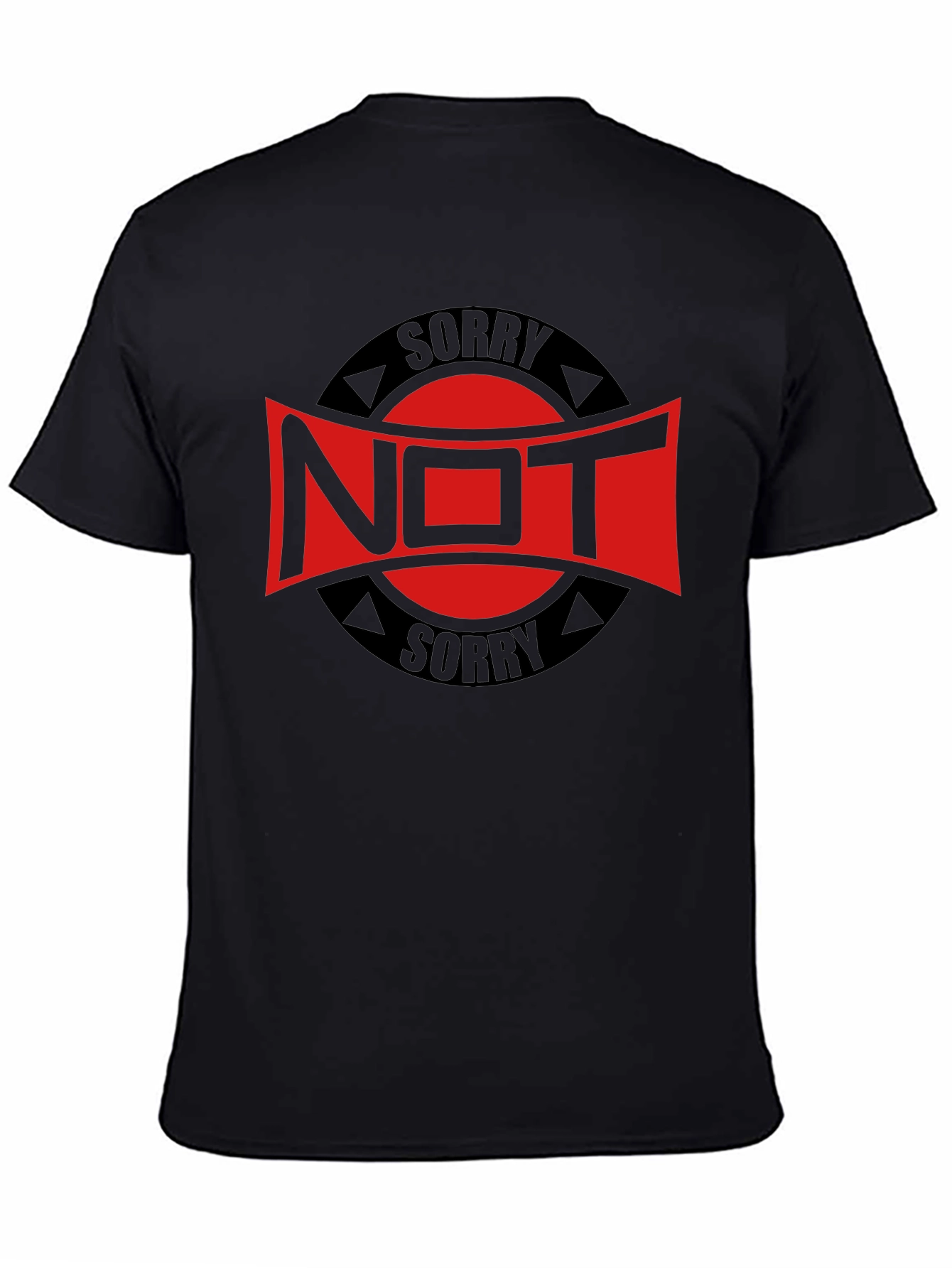 Black Not Sorry Graphic Tee - Black Cotton Blend view 4