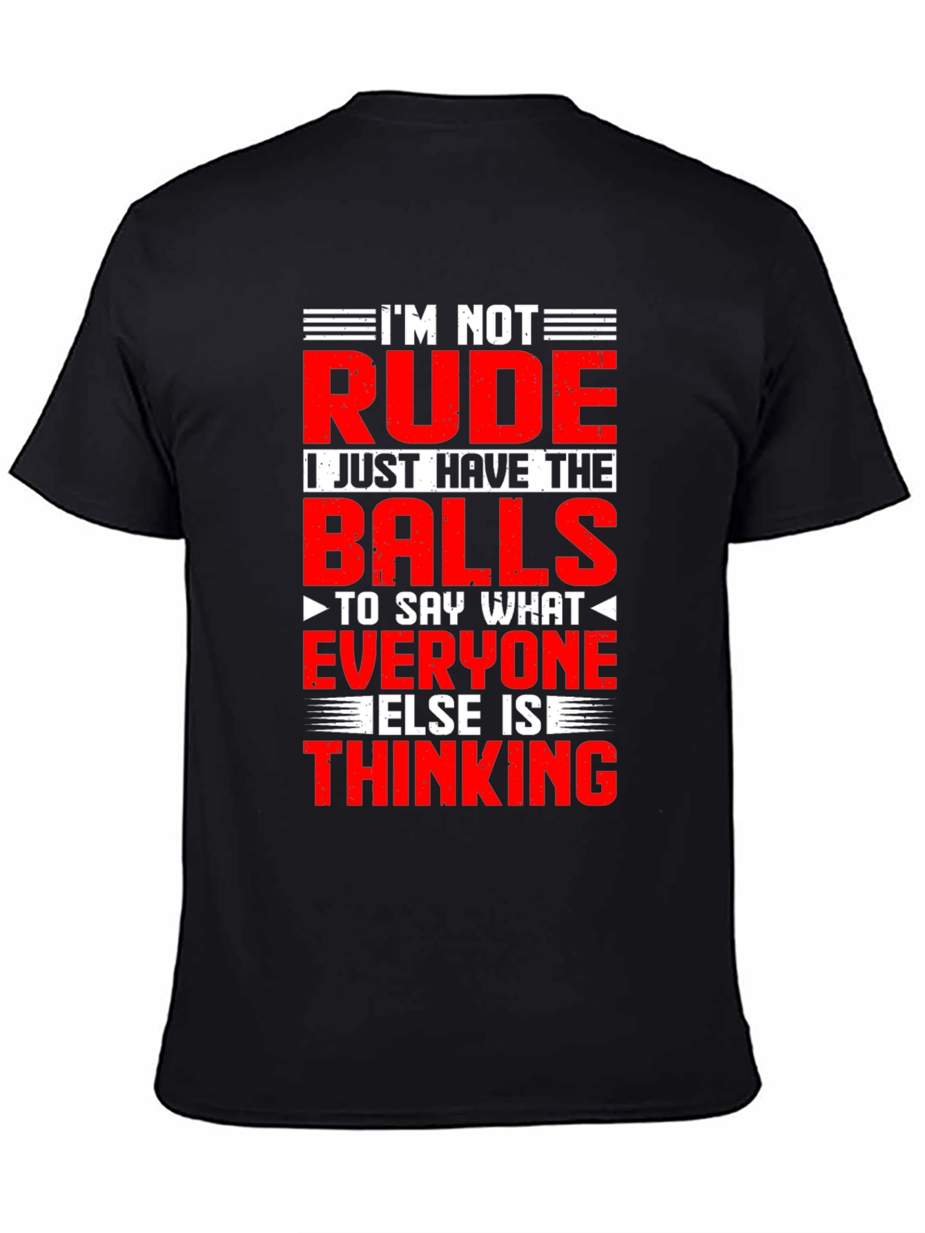 Black Funny Graphic T-Shirt: I'm Not Rude, Just Honest view 4