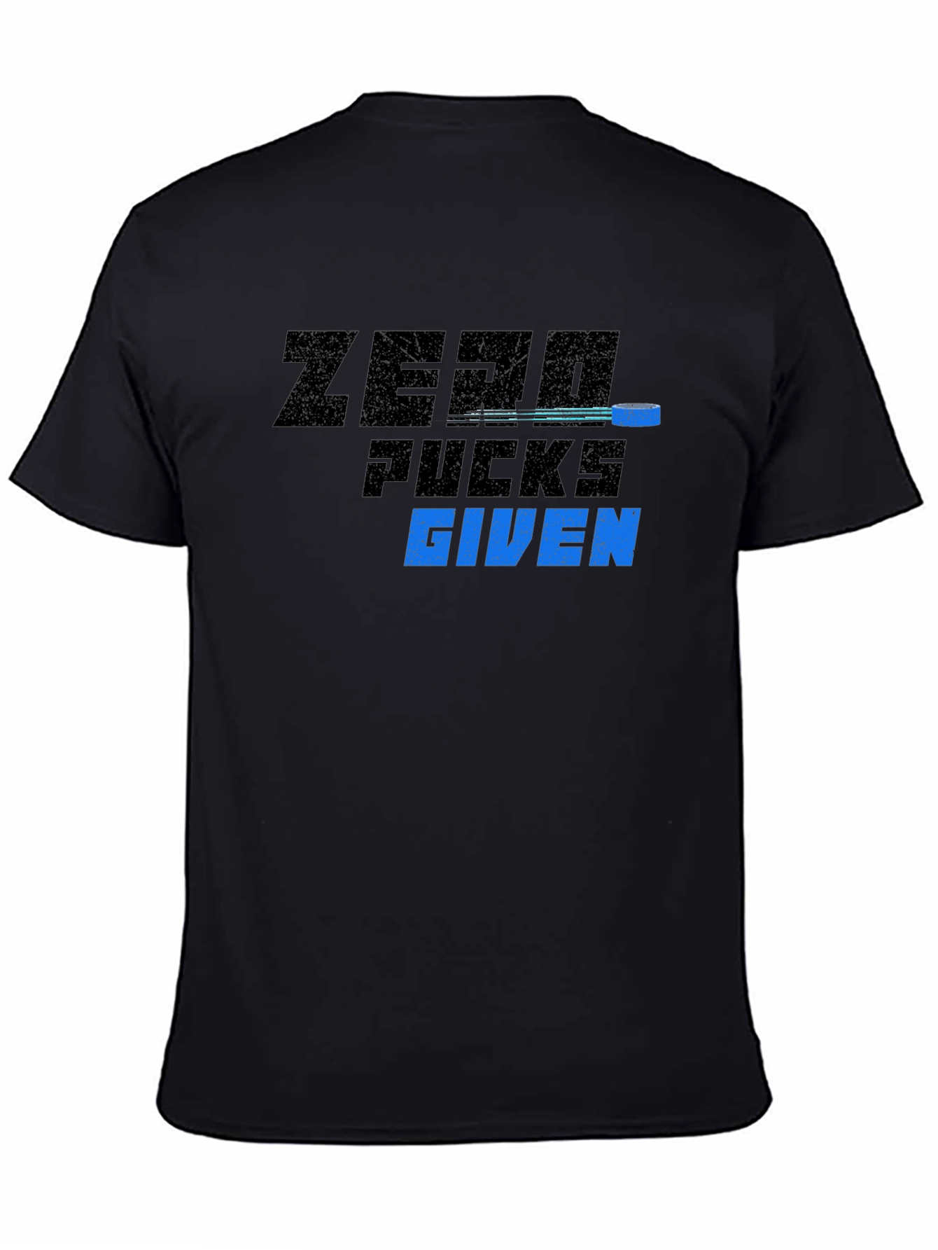 Black Zero Pucks Given Black Graphic T-Shirt view 4