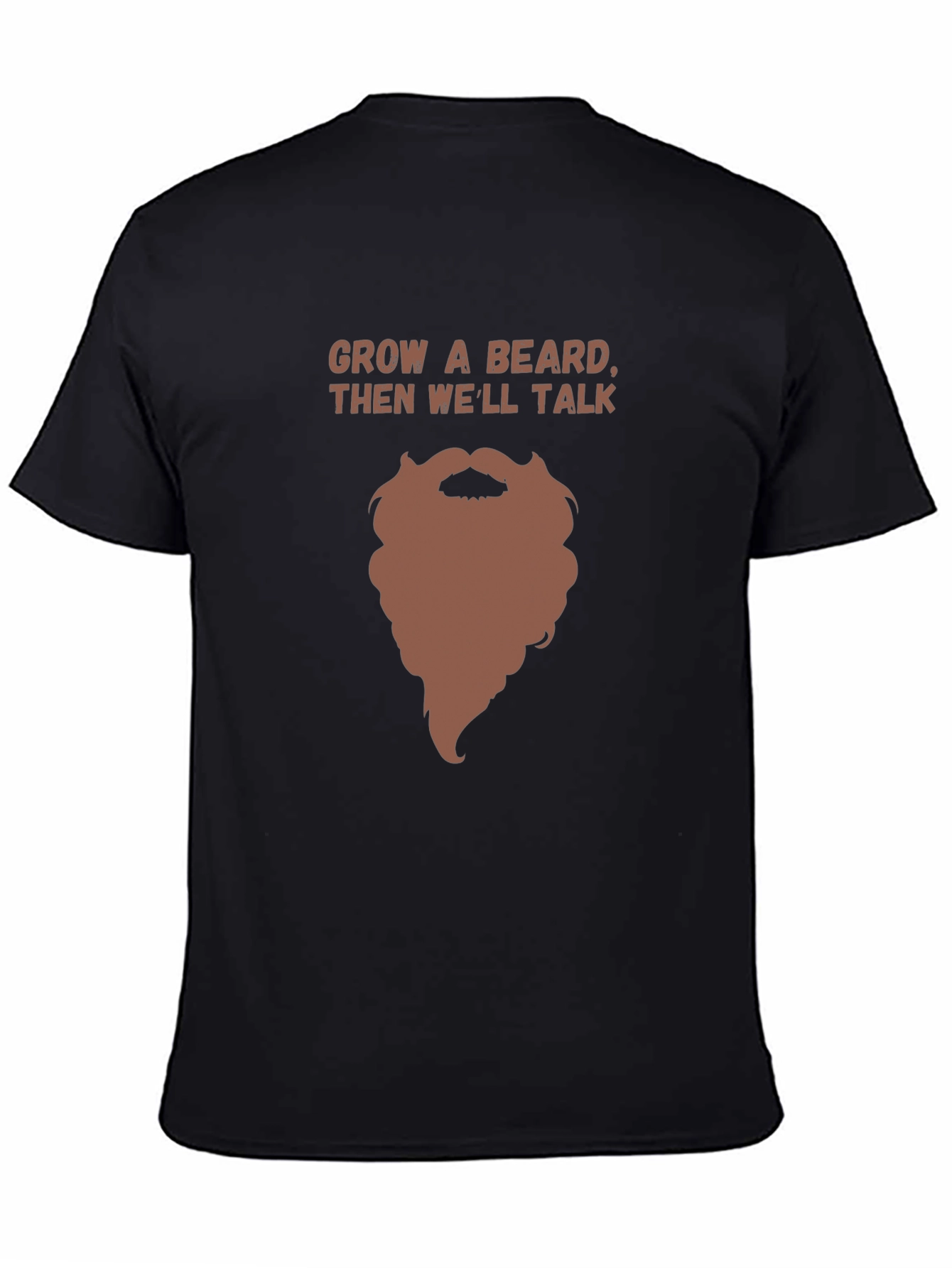 Black Grow a Beard Funny Graphic Tee view 4