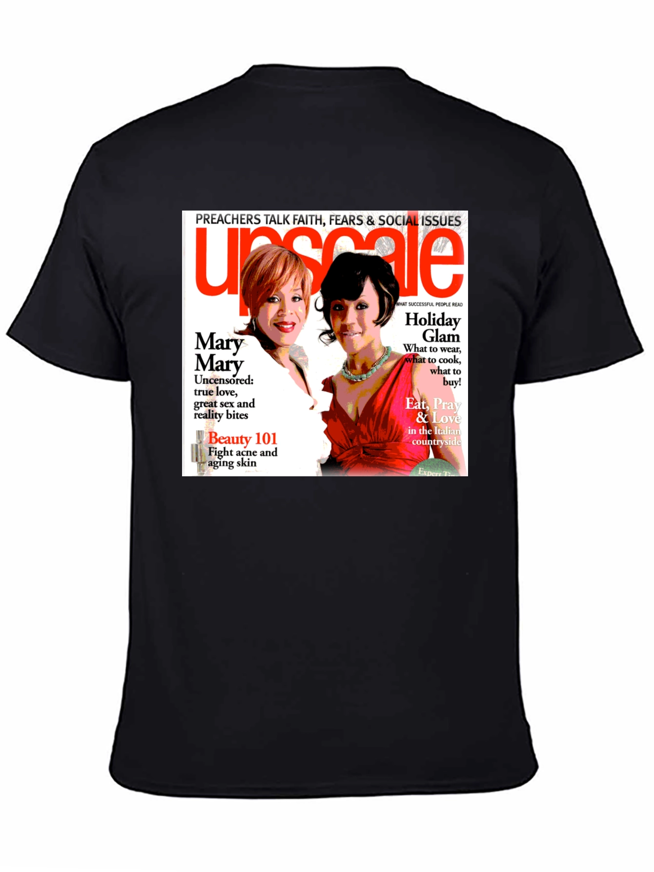 Black Upscale Magazine Graphic T-Shirt view 4