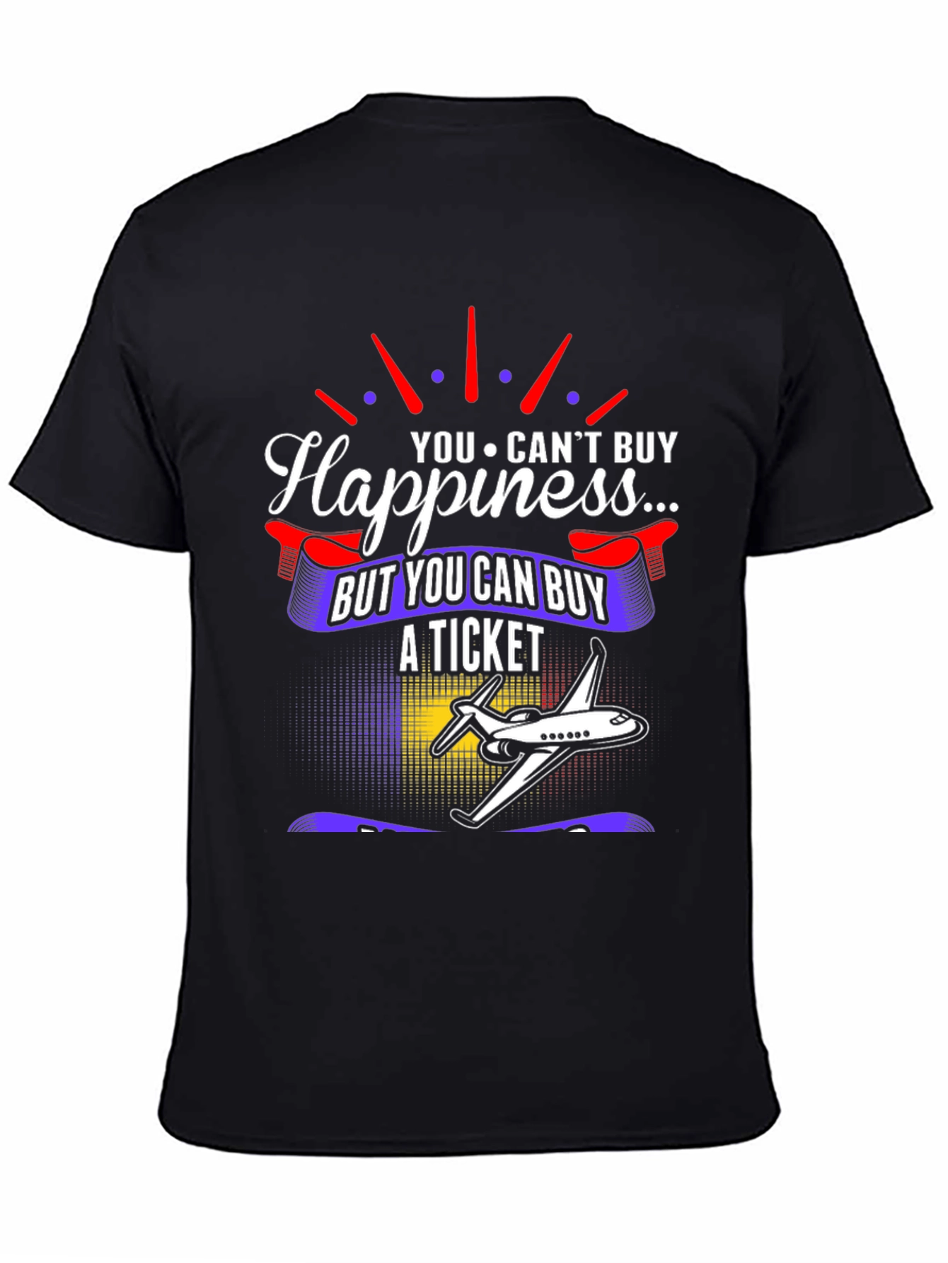 Black Happiness Ticket Graphic Tee view 4