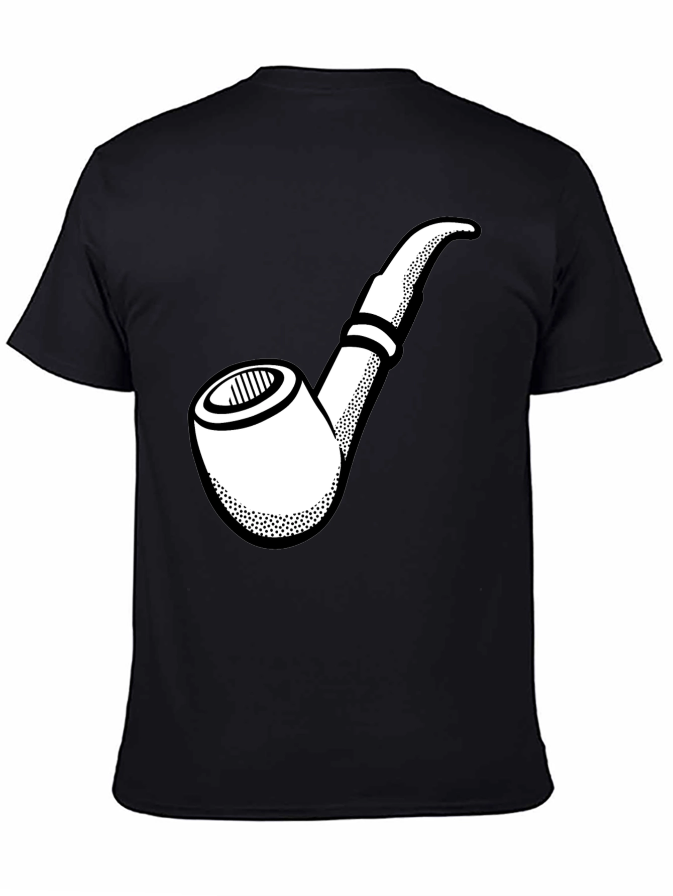 Black Smoking Pipe Graphic T-Shirt - Black Cotton Tee view 4
