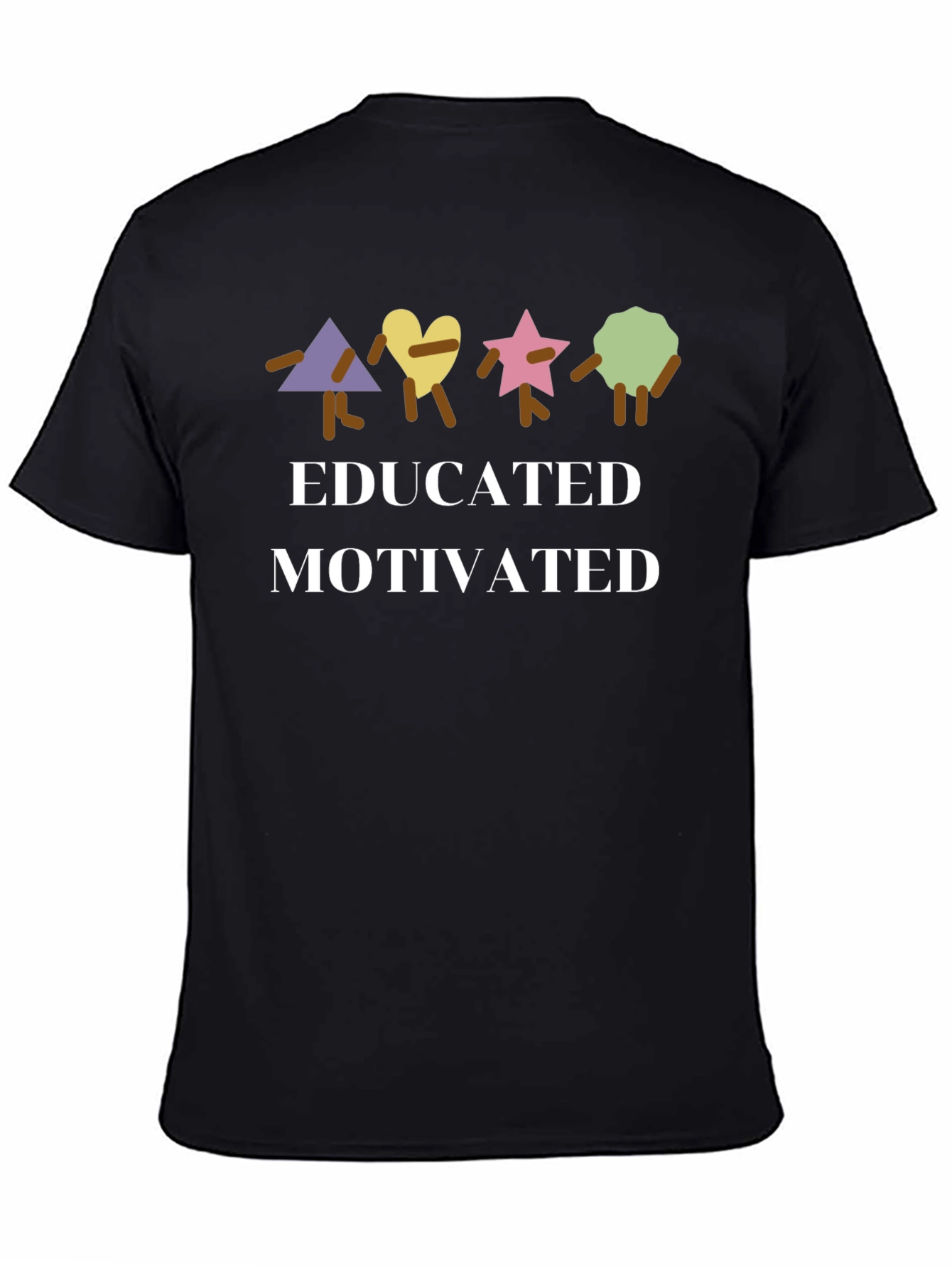 Black Educated Motivated Graphic T-Shirt view 4