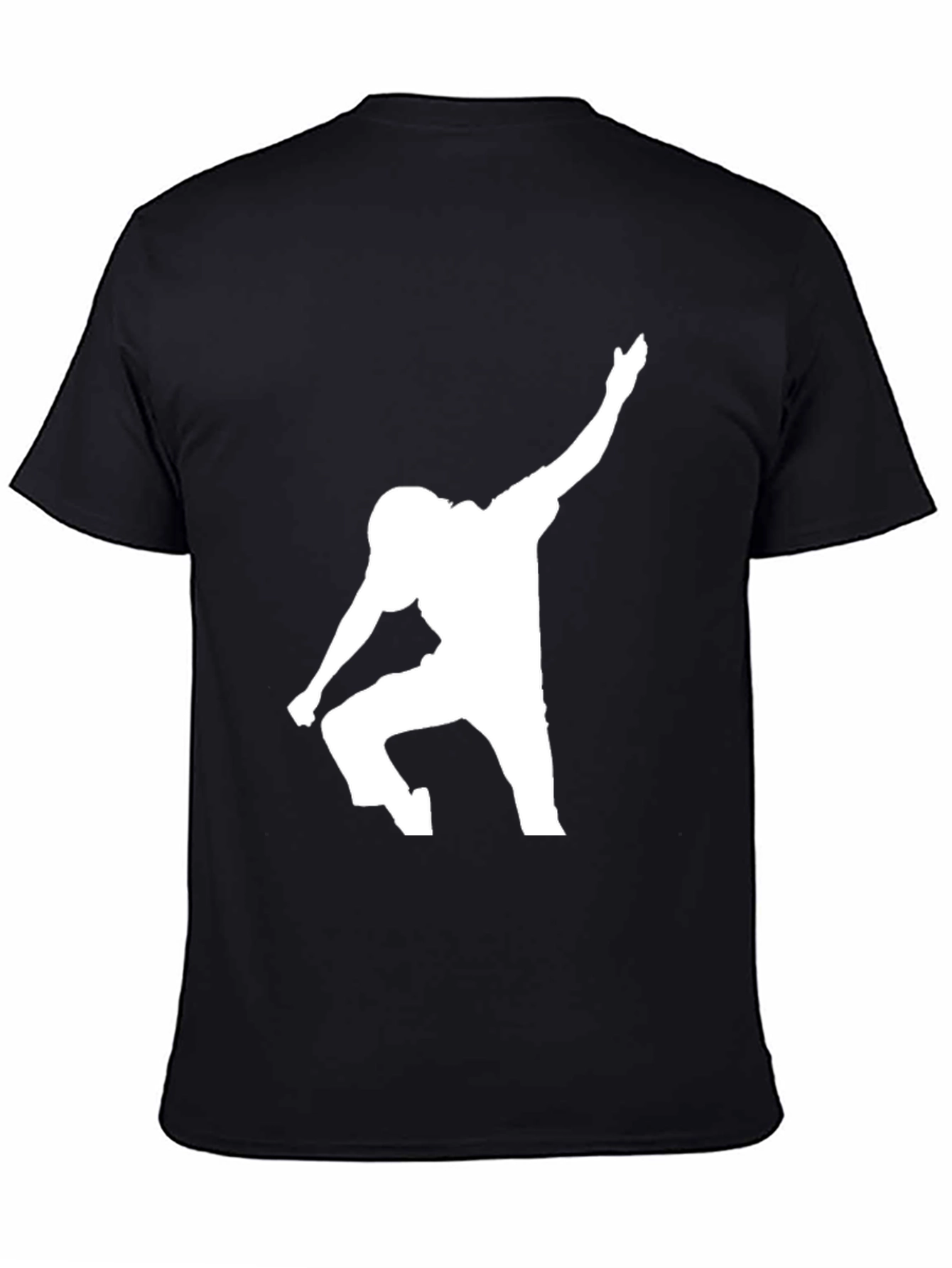 Black Football Player Silhouette Graphic Tee view 4