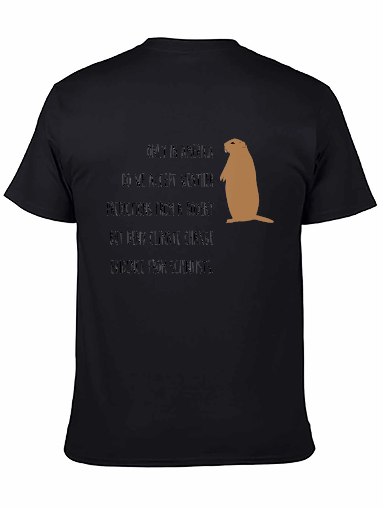 Black Funny Climate Change Rodent Graphic Tee view 4