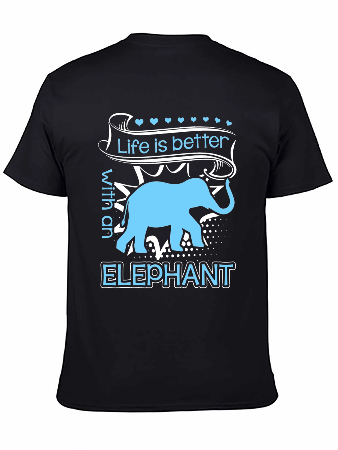 Black Elephant Lover T-Shirt - Life is Better Tee view 4