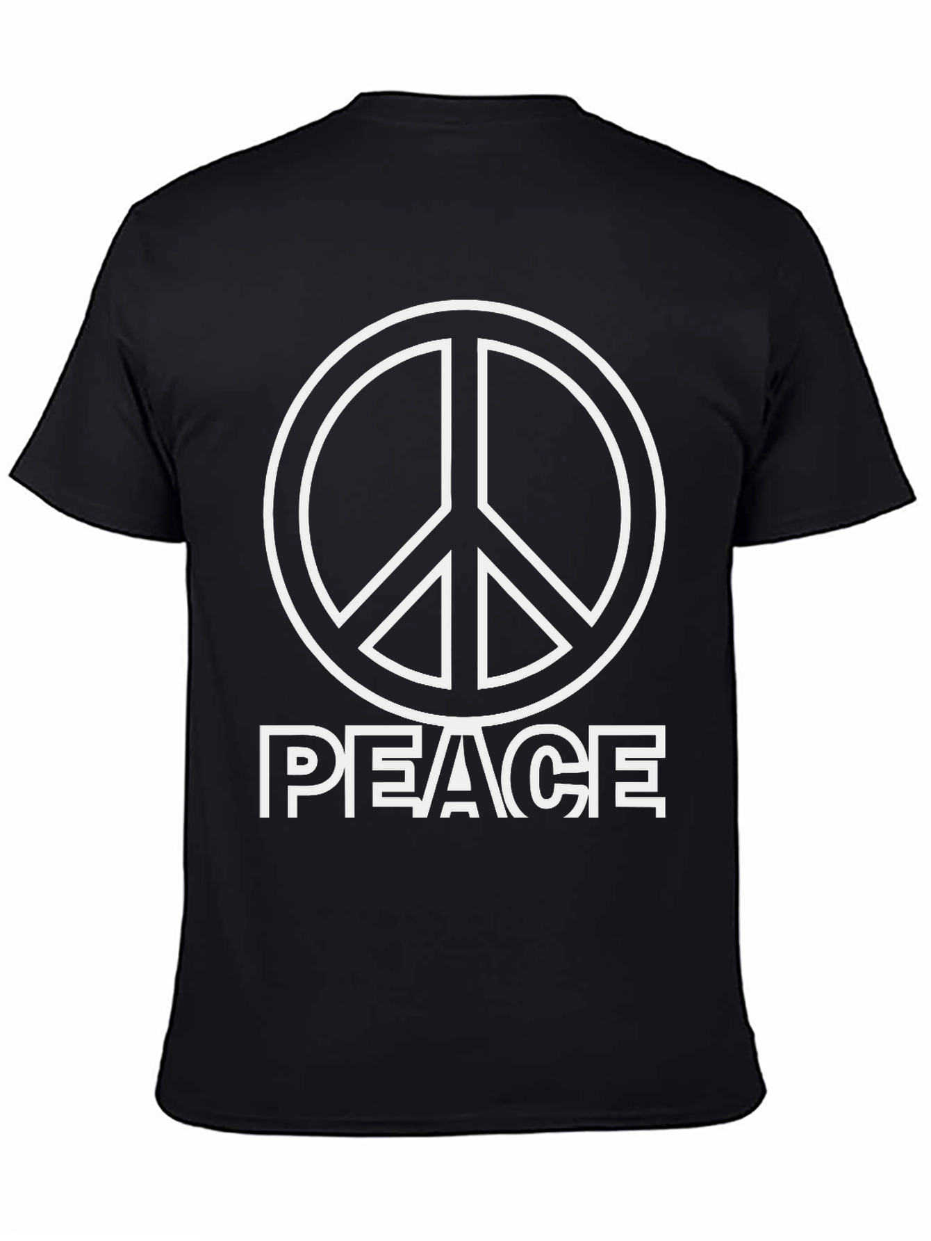 Black Peace Sign Graphic Tee - Black view 4