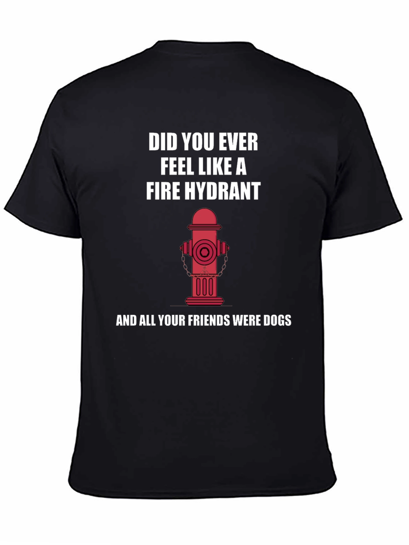 Black Fire Hydrant Graphic Tee - Funny Novelty Shirt view 4