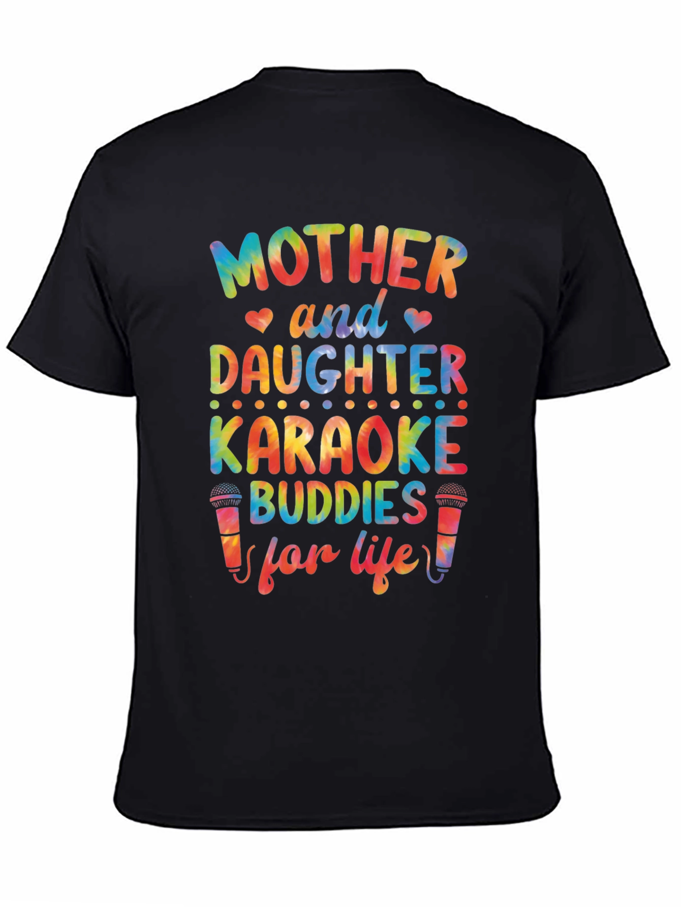 Black Mother & Daughter Karaoke Buddies T-Shirt view 4