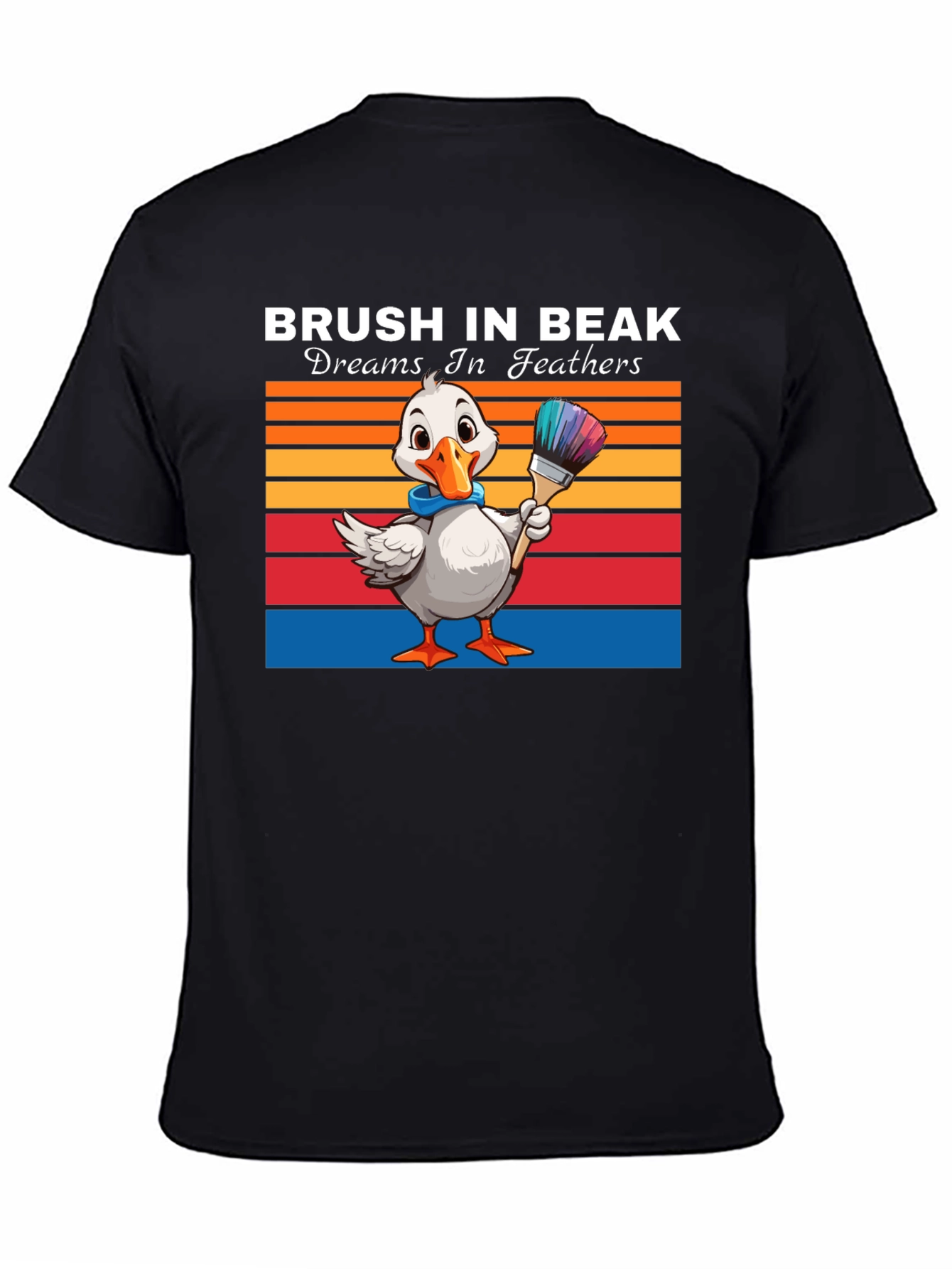 Black Brush in Beak T-shirt view 4